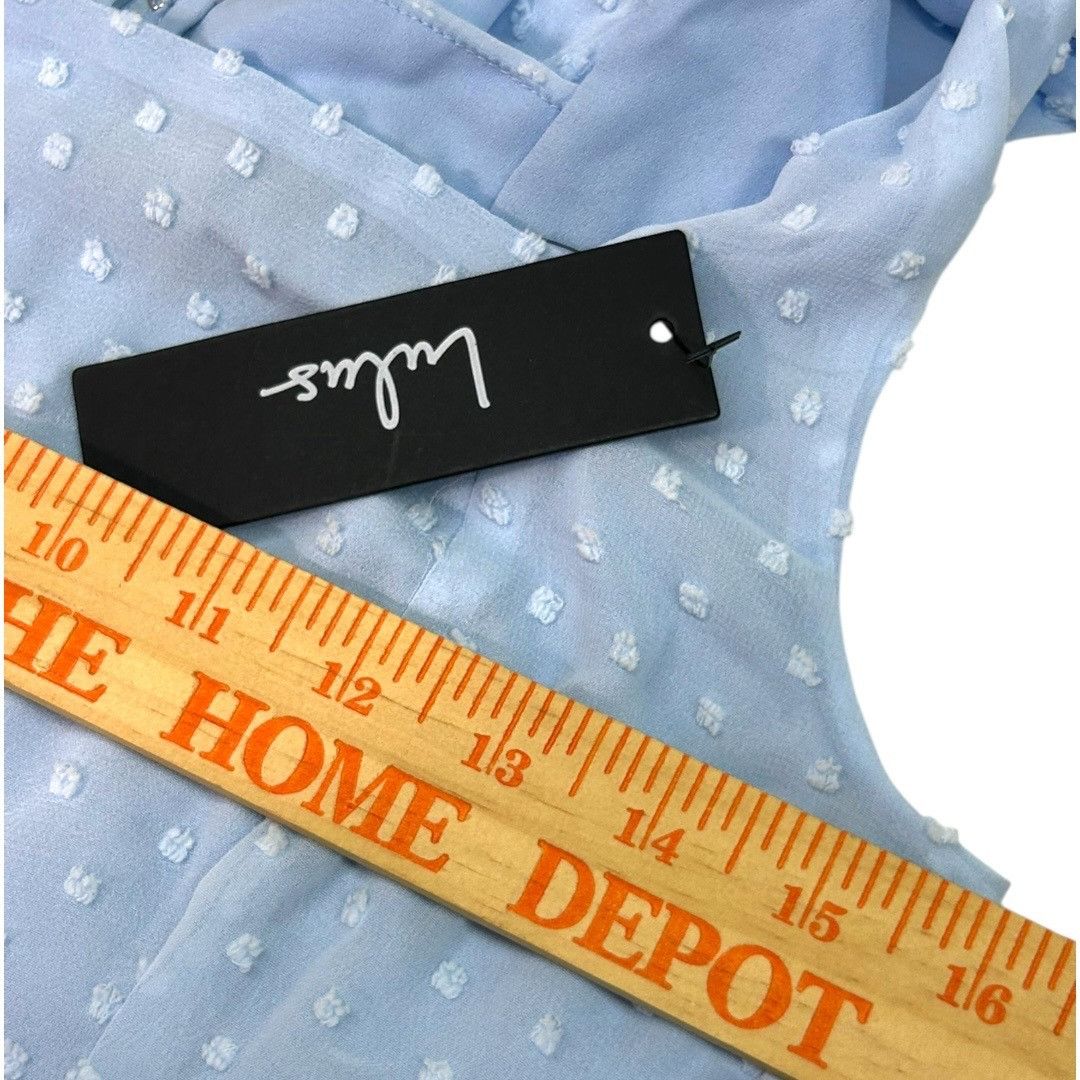 Lulus NWT Lulus Bimini Periwinkle Blue Swiss Dot Tie-Strap Midi Dr Size S / US 4 / IT 40 - 3 Thumbnail