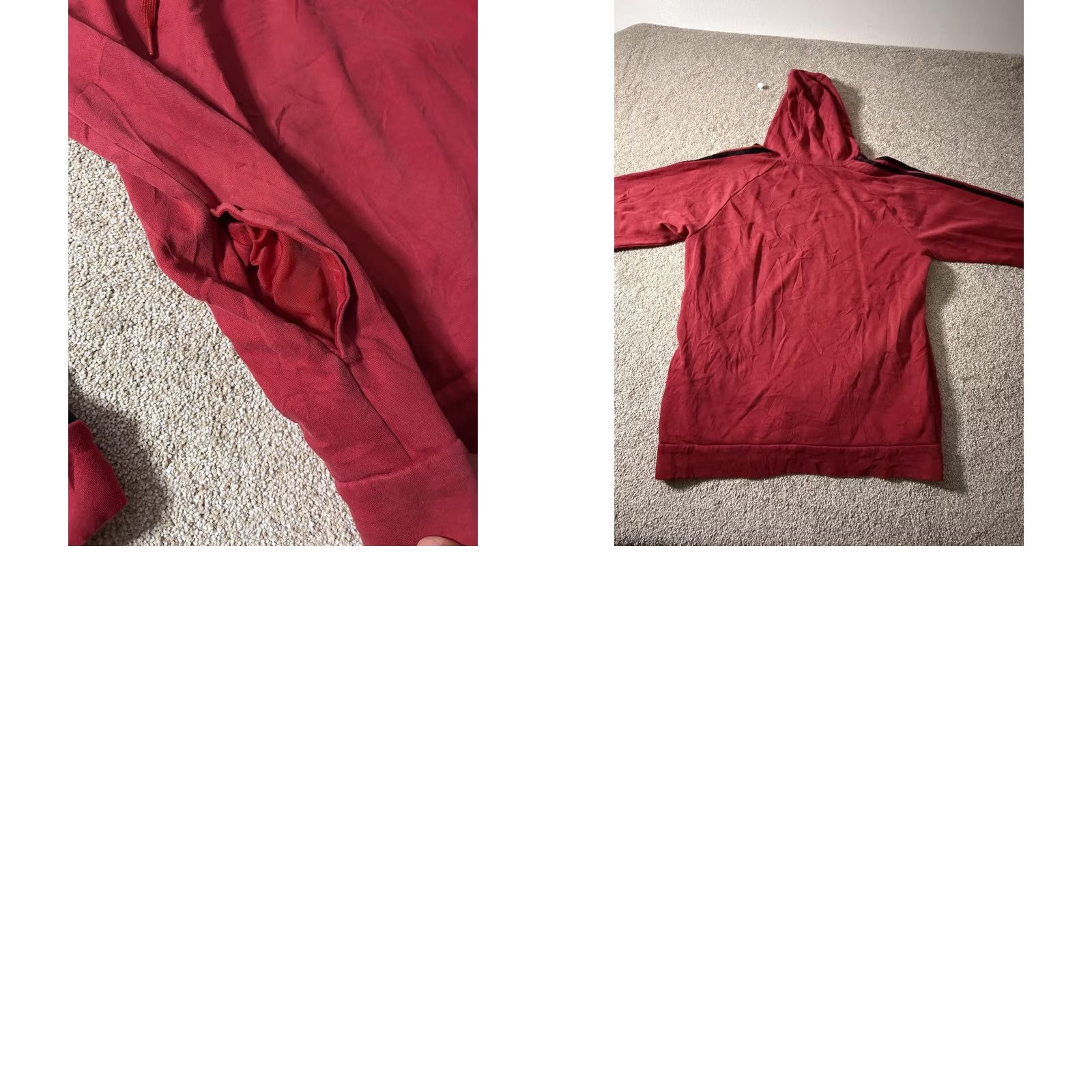 Adidas Adidas Hoodie Mens Large Red 3-Stripes Fleece Pullover Logo Sweatshirt Athletic Size US L / EU 52-54 / 3 - 8 Thumbnail