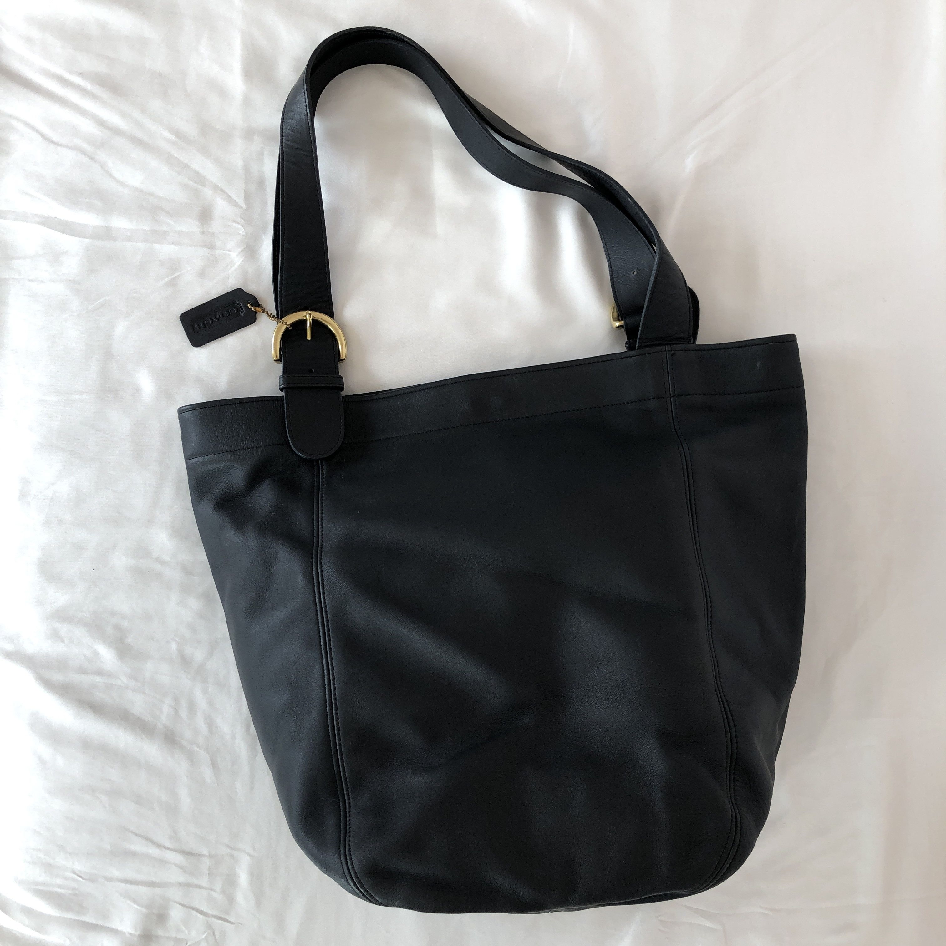 Vintage Coach Soho 4082 Navy Blue Leather Tote Carryall Bag, Women's