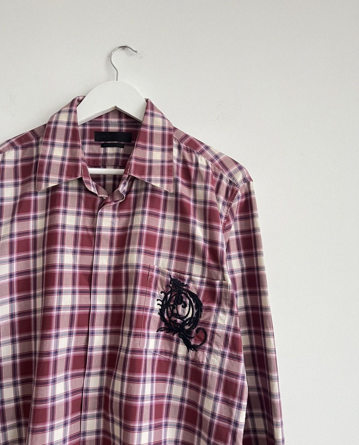 Alexander McQueen SS06 Alexander McQueen Checkered Gothic Embroidery Shirt Size US L / EU 52-54 / 3 - 3 Thumbnail