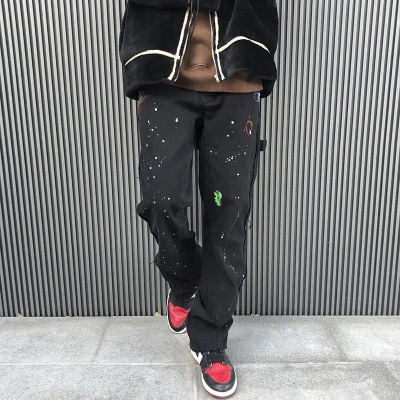 Japanese Brand × Vintage Graffiti Cargo Flared Jeans Splash Ink Wide Leg Denim Pant Size US 32 / EU 48 - 3 Thumbnail