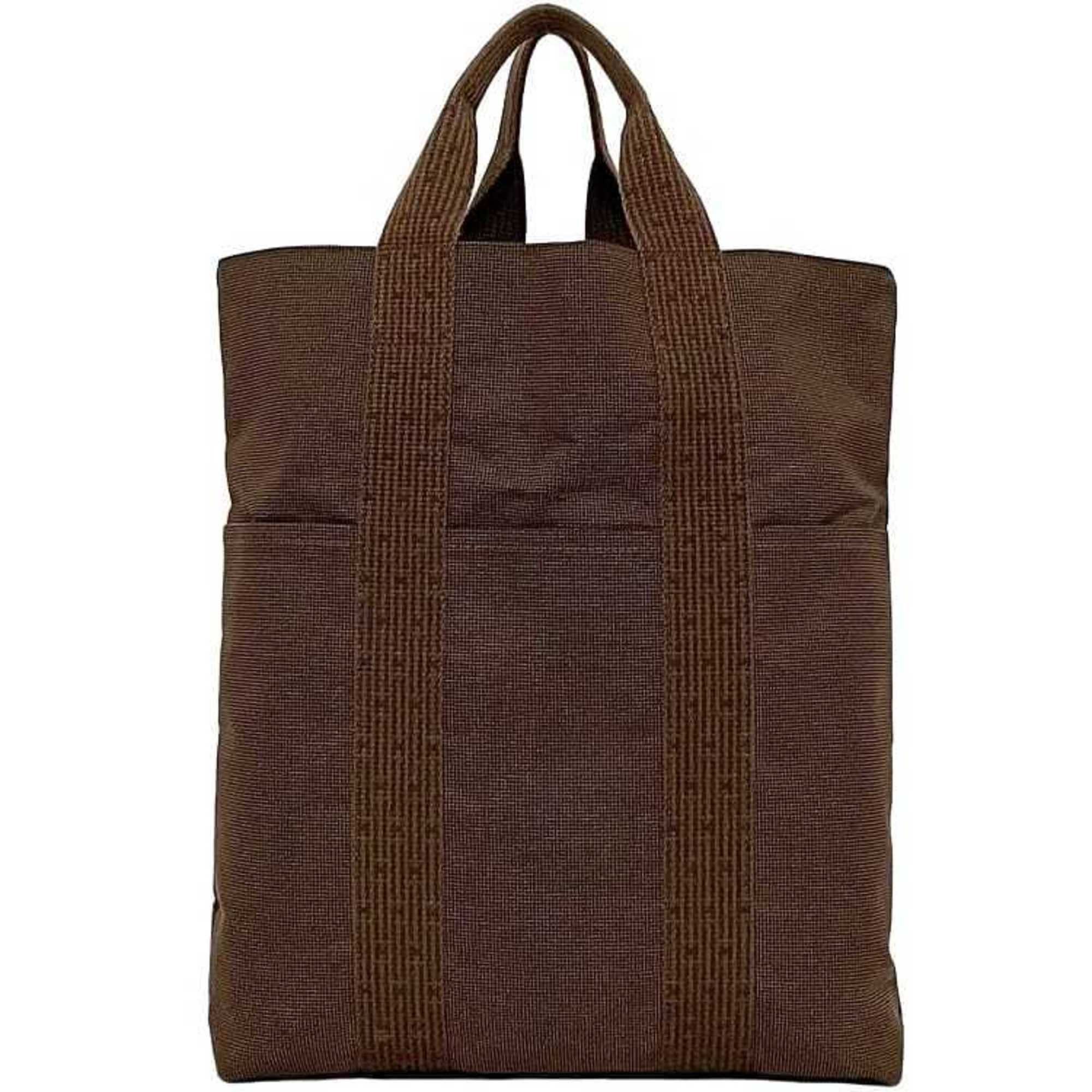 Hermes Tote Bag Air Line Cabas Ec-23249 Brown Canvas Hermes A4 Men's Women's Handbag