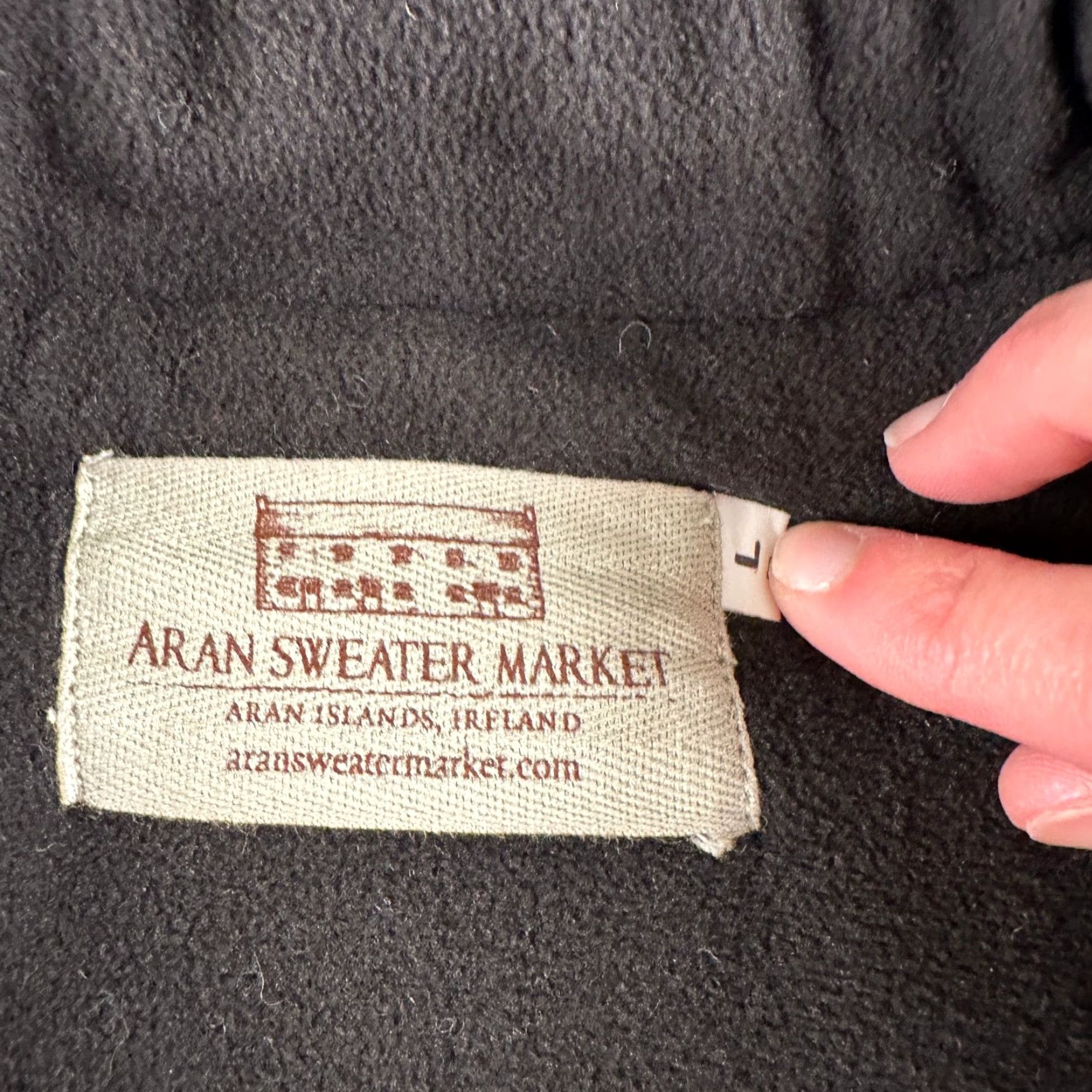 Market Aran Sweater Market Wool Full Zip Jacket Mens L Brown Lined Irish Sweater Size US L / EU 52-54 / 3 - 4 Thumbnail