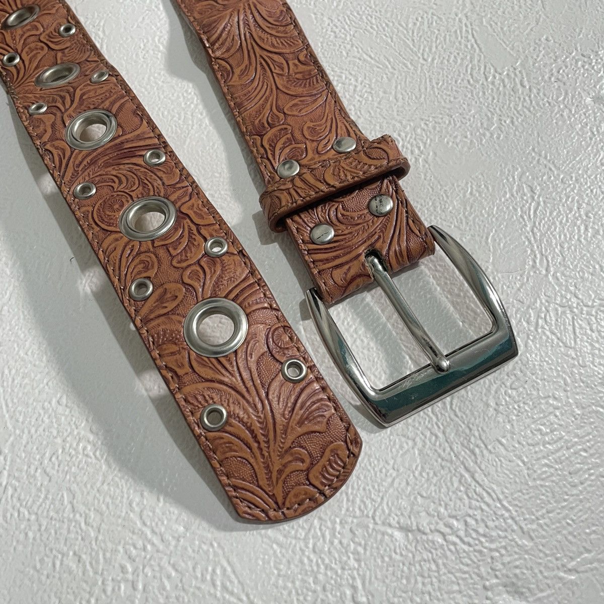 Tornado Mart Vintage western y2k leather belt Size ONE SIZE - 3 Thumbnail