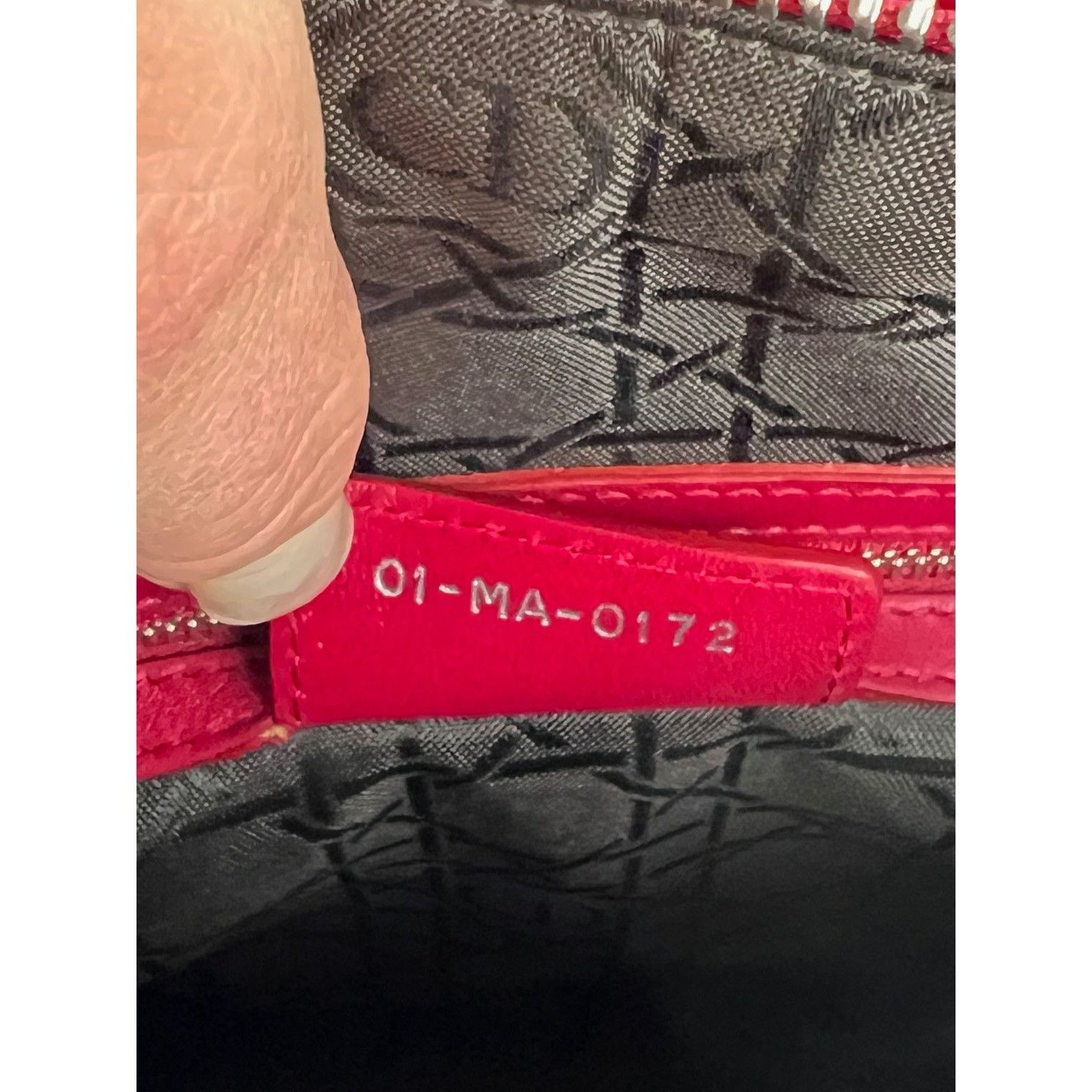 Dior Christian Dior Lambskin Cannage Large Red Lady Dior Shoulder Size ONE SIZE - 7 Thumbnail