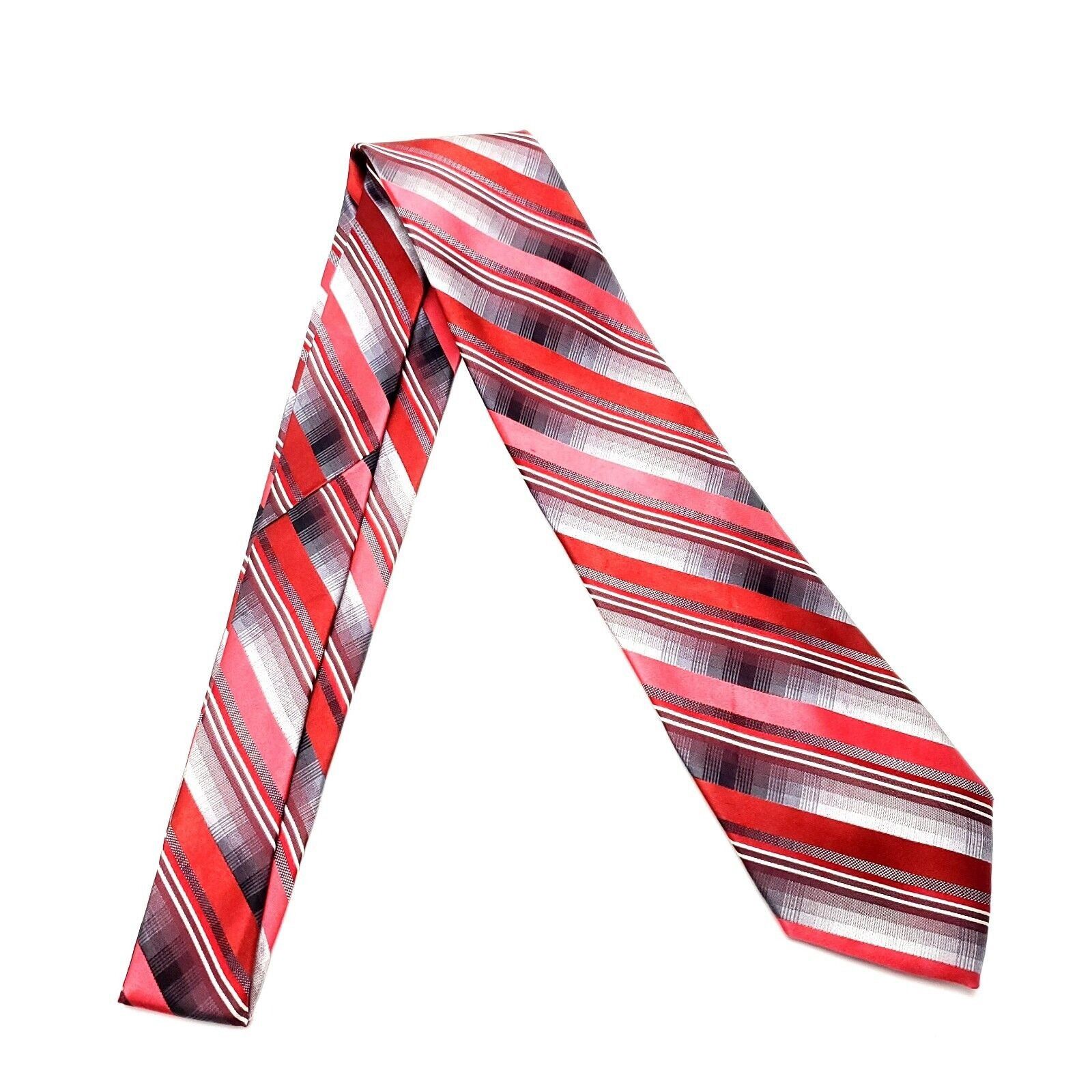Van Heusen Van Heusen Silk Tie Red Striped Woven Size ONE SIZE - 6 Thumbnail