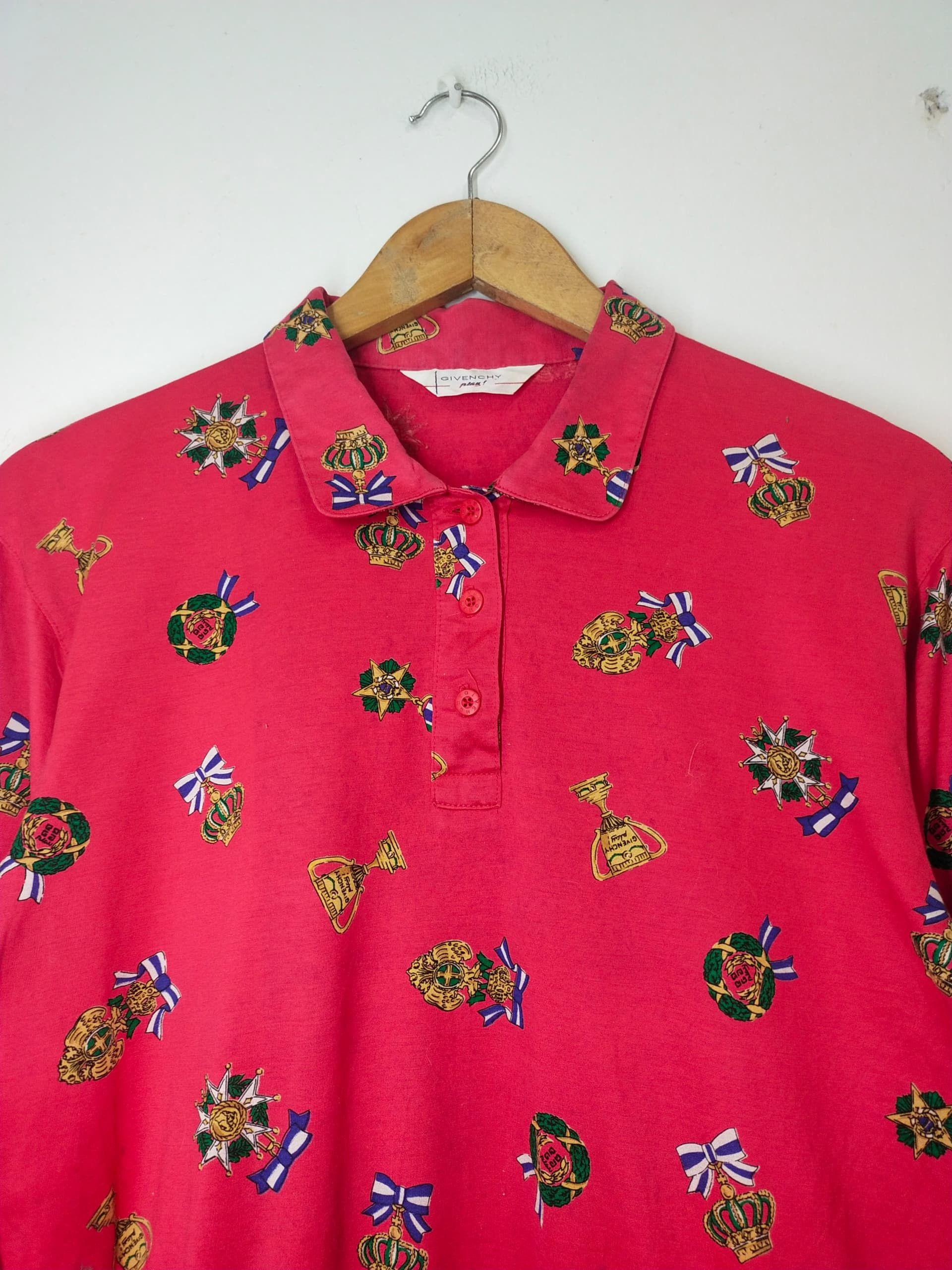 Givenchy Vintage Givenchy Play luxury full printed collar t shirt Size L / US 10 / IT 46 - 6 Thumbnail