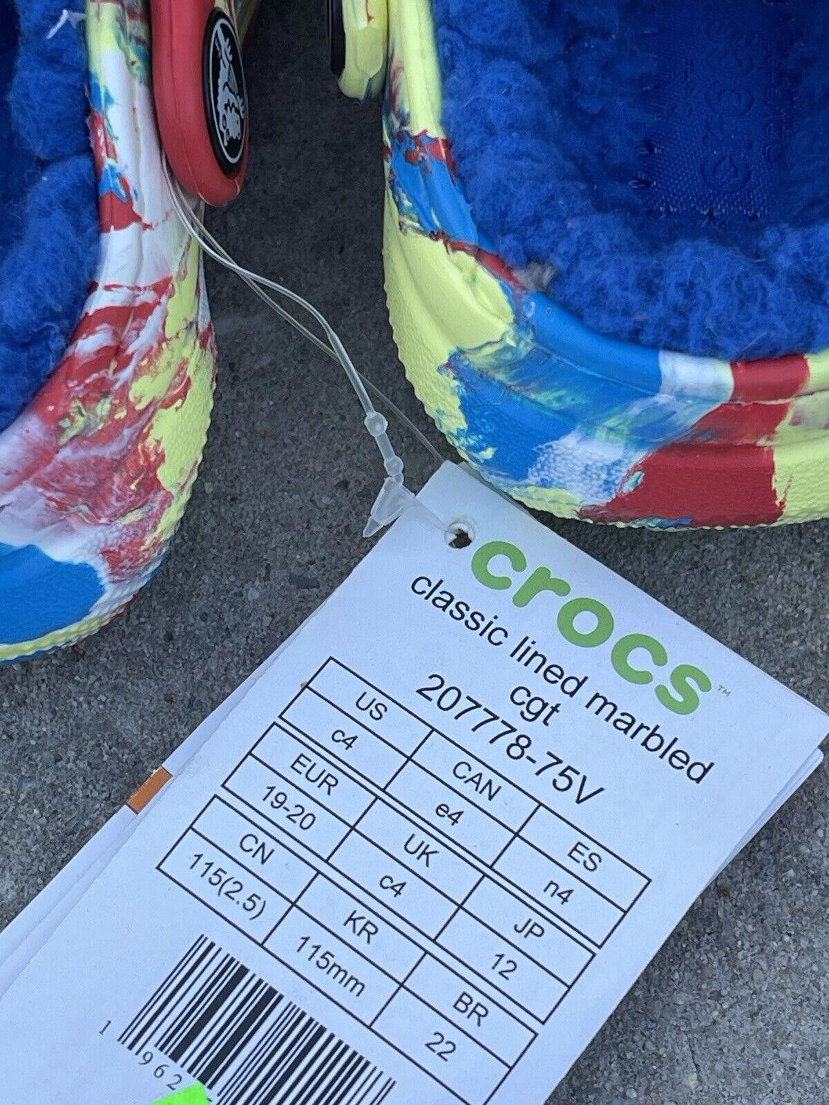 Crocs Crocs Classic Lined Clog-Marbled Tie-Dye Youth Size C4 Size US 5 / EU 37 - 2 Thumbnail