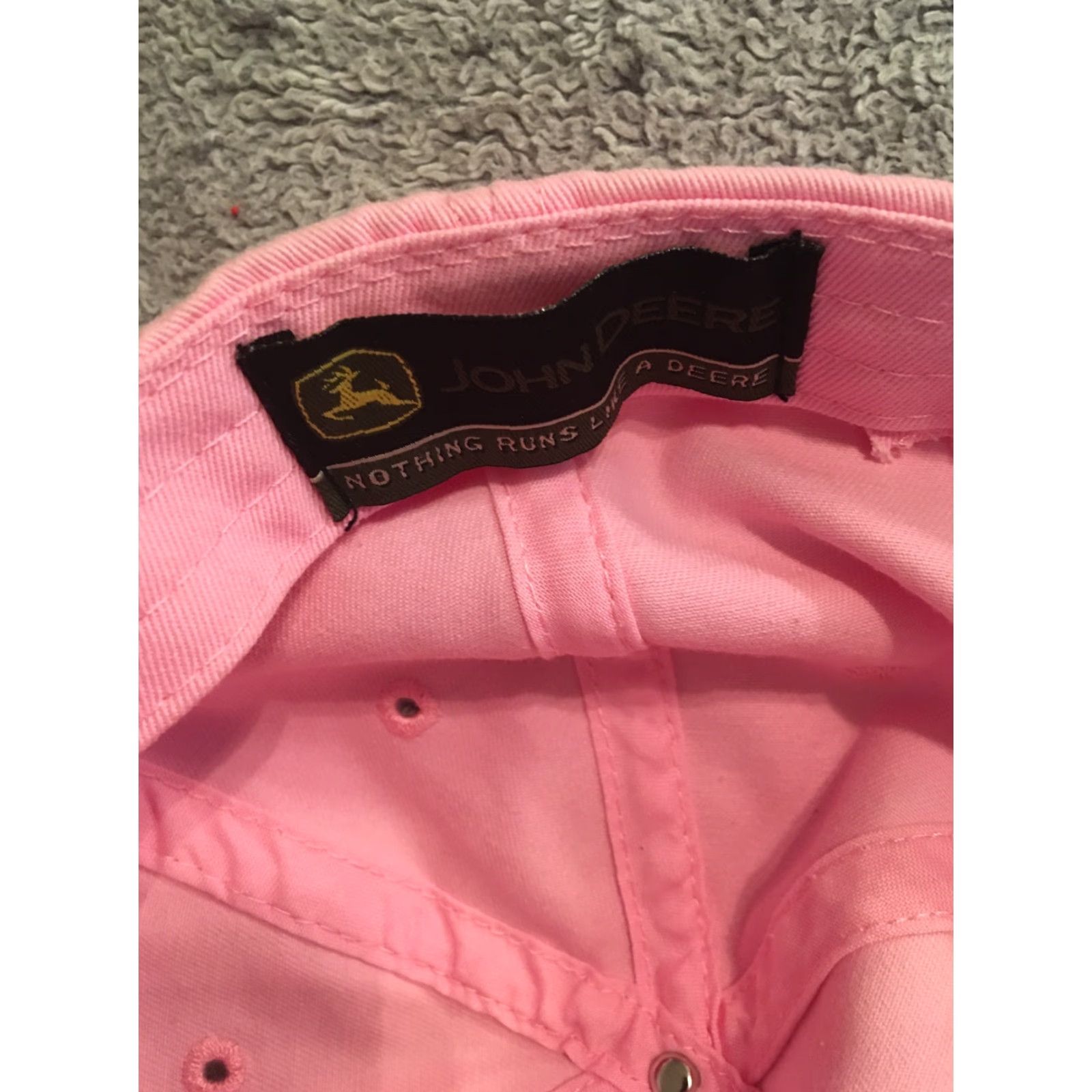 John Deere John Deere Hat Baseball Cap Trucker Adjustable Pink Logo Embroidered White John Deere Unisex Adults One Size Size ONE SIZE - 6 Thumbnail