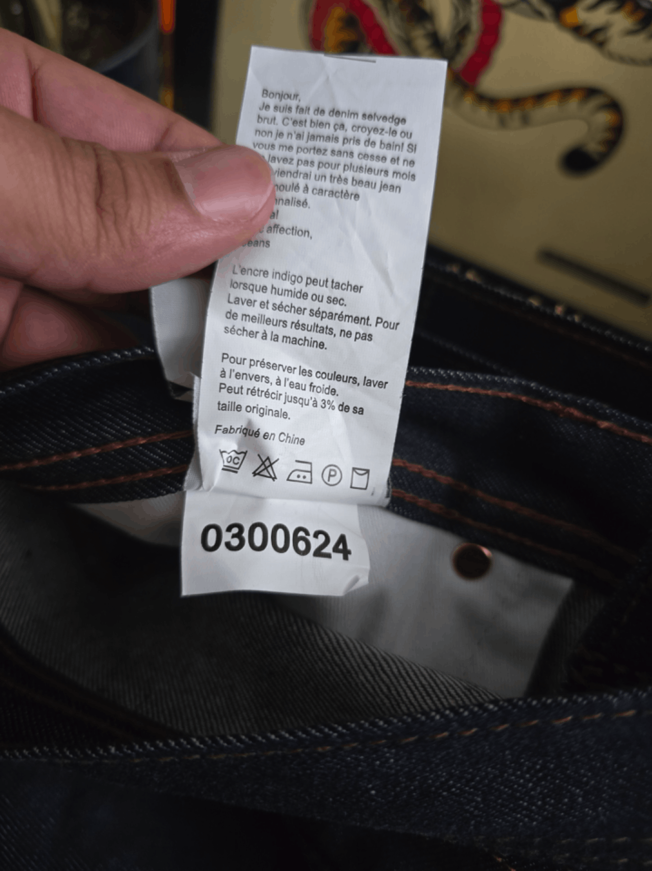 The Unbranded Brand UB222 Tapered Fit 11oz Indigo Stretch Selvedge Size US 32 / EU 48 - 5 Thumbnail