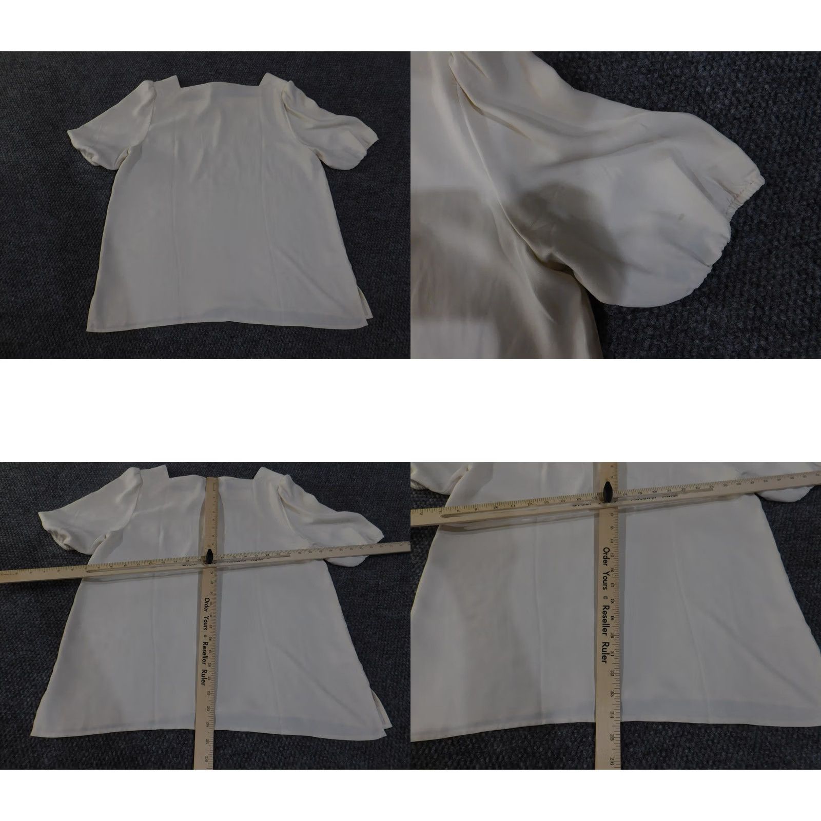 Loft LOFT Blouse White Short Sleeve Square Neck Womens M Shirt Casual Classic Lightweight Cap Sleeve Regular Pattern: Solid Size M / US 6-8 / IT 42-44 - 9 Thumbnail