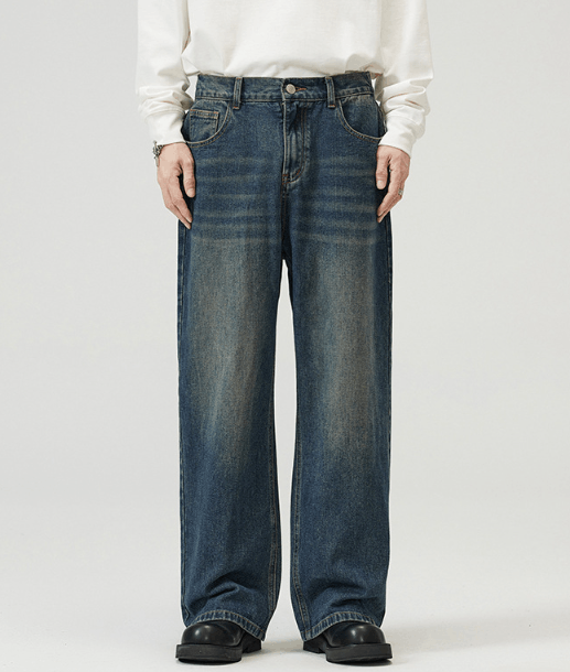 Japanese Brand Dark blue vintage washed distressed jeans y2k Size US 32 / EU 48 - 1 Thumbnail