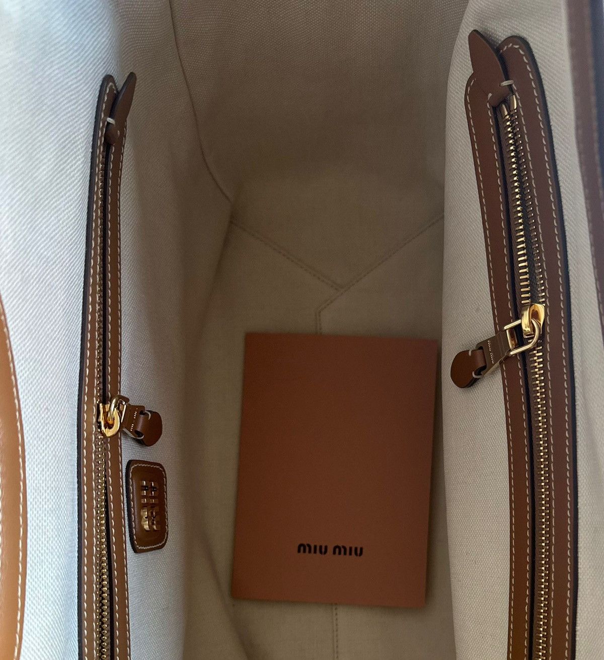 Miu Miu Miu Miu Ivy Corduroy Shopping Bag Cinnamon Size ONE SIZE - 3 Thumbnail