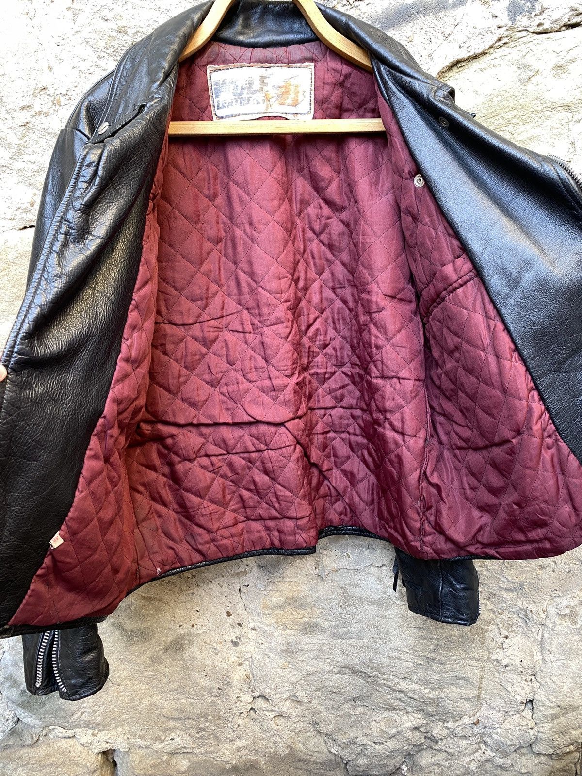Vintage Rare Vintage 70s Wolf Leathers Fringed Leather Biker Jacket Size US L / EU 52-54 / 3 - 13 Thumbnail