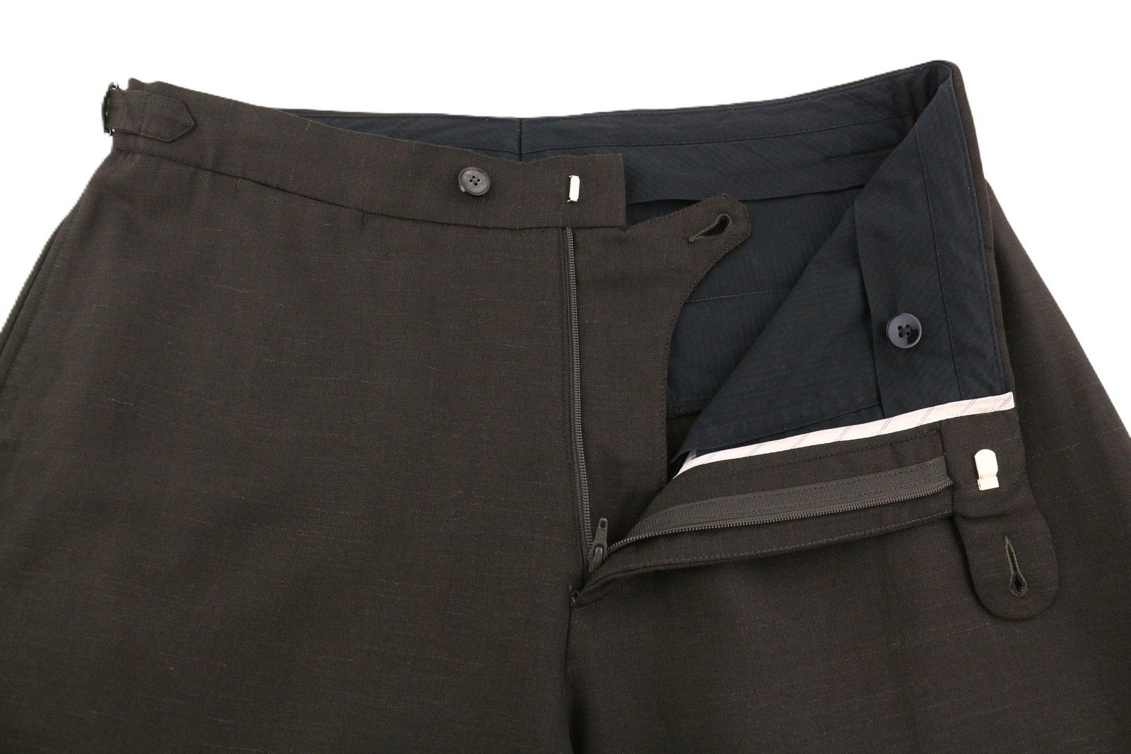 Suitsupply UK42L Brown Wool Silk Linen Taper Zip Trousers 86738 Size 42L - 4 Thumbnail