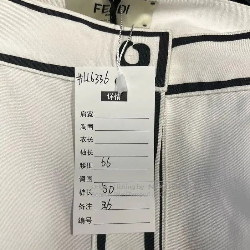 Fendi FENDI White Cotton Midi Skirt with Button Detail . Size 23" - 3 Thumbnail