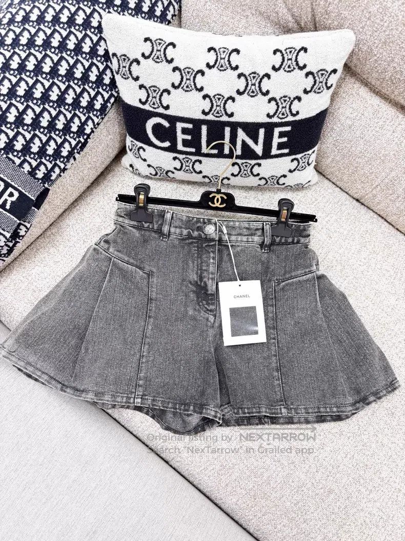 Chanel Chanel Thin flash double C denim short skirt pants Size 24" / US 00 / IT 34 - 4 Thumbnail