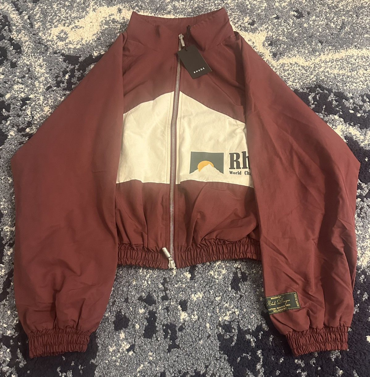 Rhude Rhude World Champions "Maroon / White" bomber jacket Size US M / EU 48-50 / 2 - 5 Thumbnail