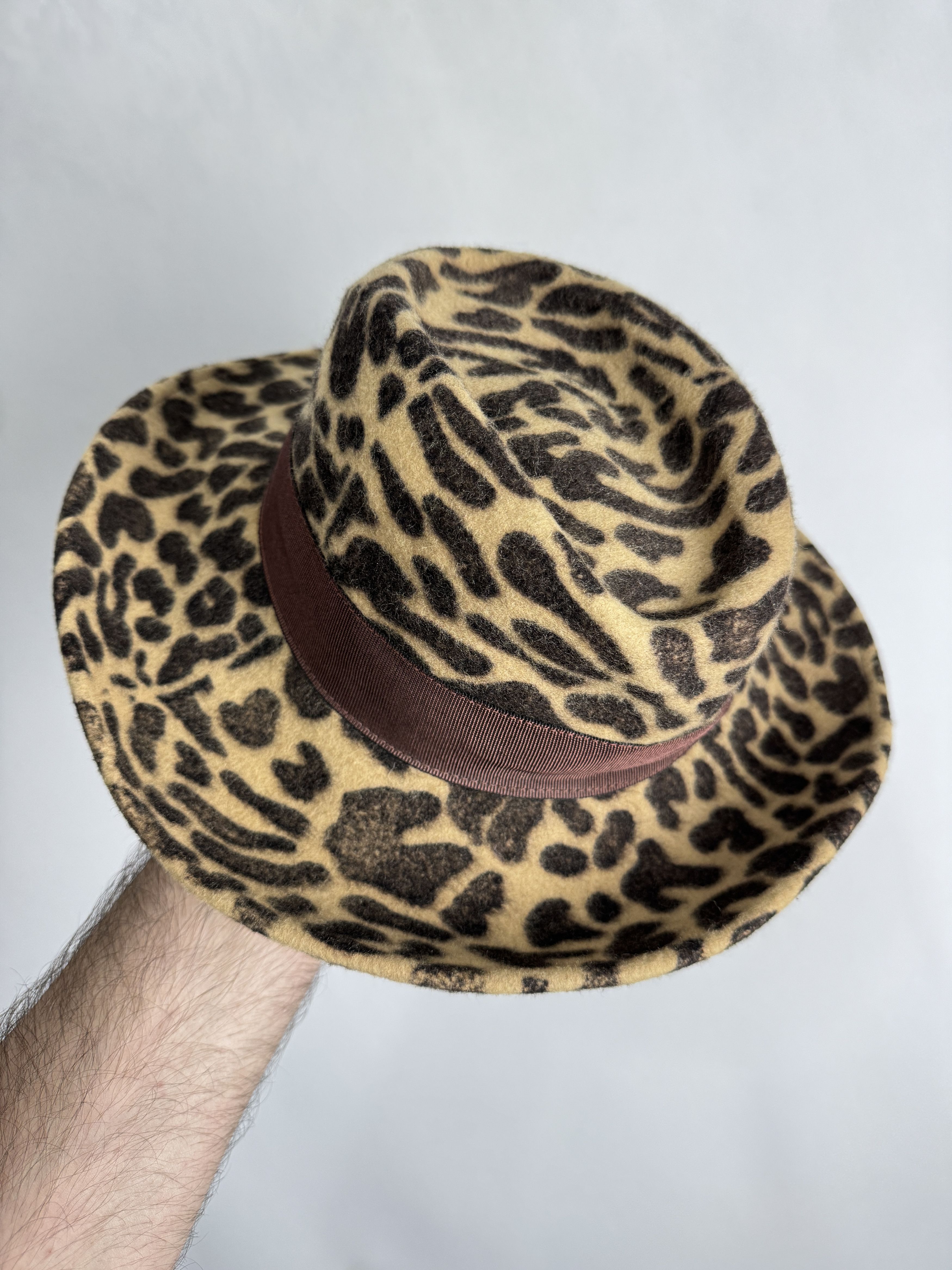Japanese Brand × Vintage Vintage leopard print wool felt fedora hat Size ONE SIZE - 6 Thumbnail
