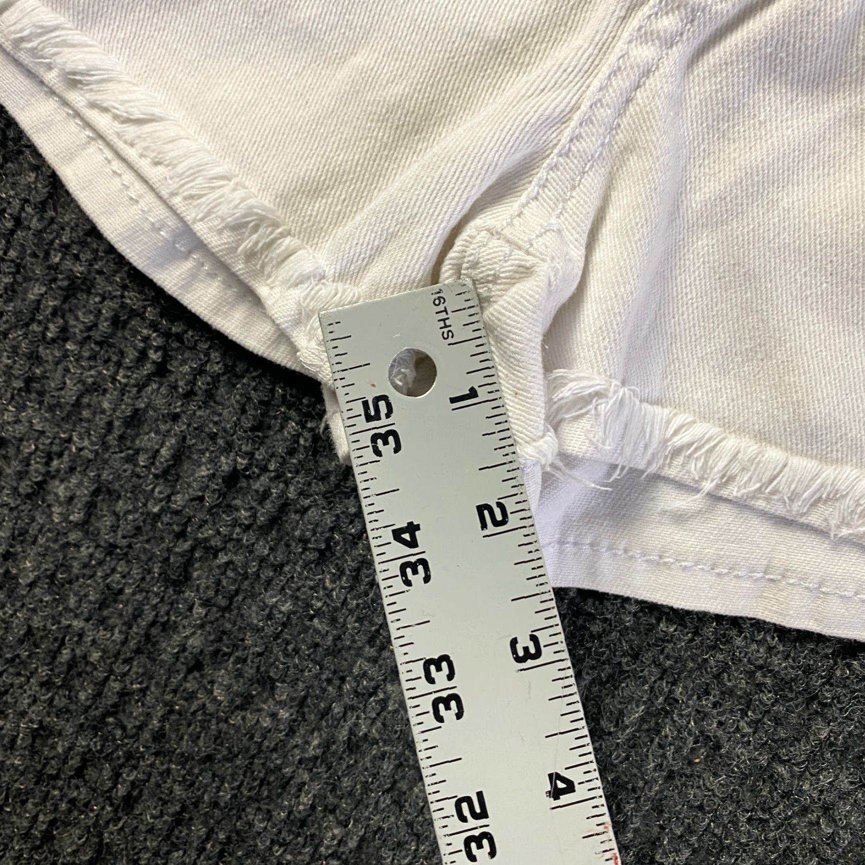 Denime VINTAGE Blue Spice Denim Shorts Womens 7 White 2" Inseam 90s Bohemian Grunge Low Rise Ultra Low Rise 2" Inseam Replacement? Size 28" / US 6 / IT 42 - 6 Thumbnail
