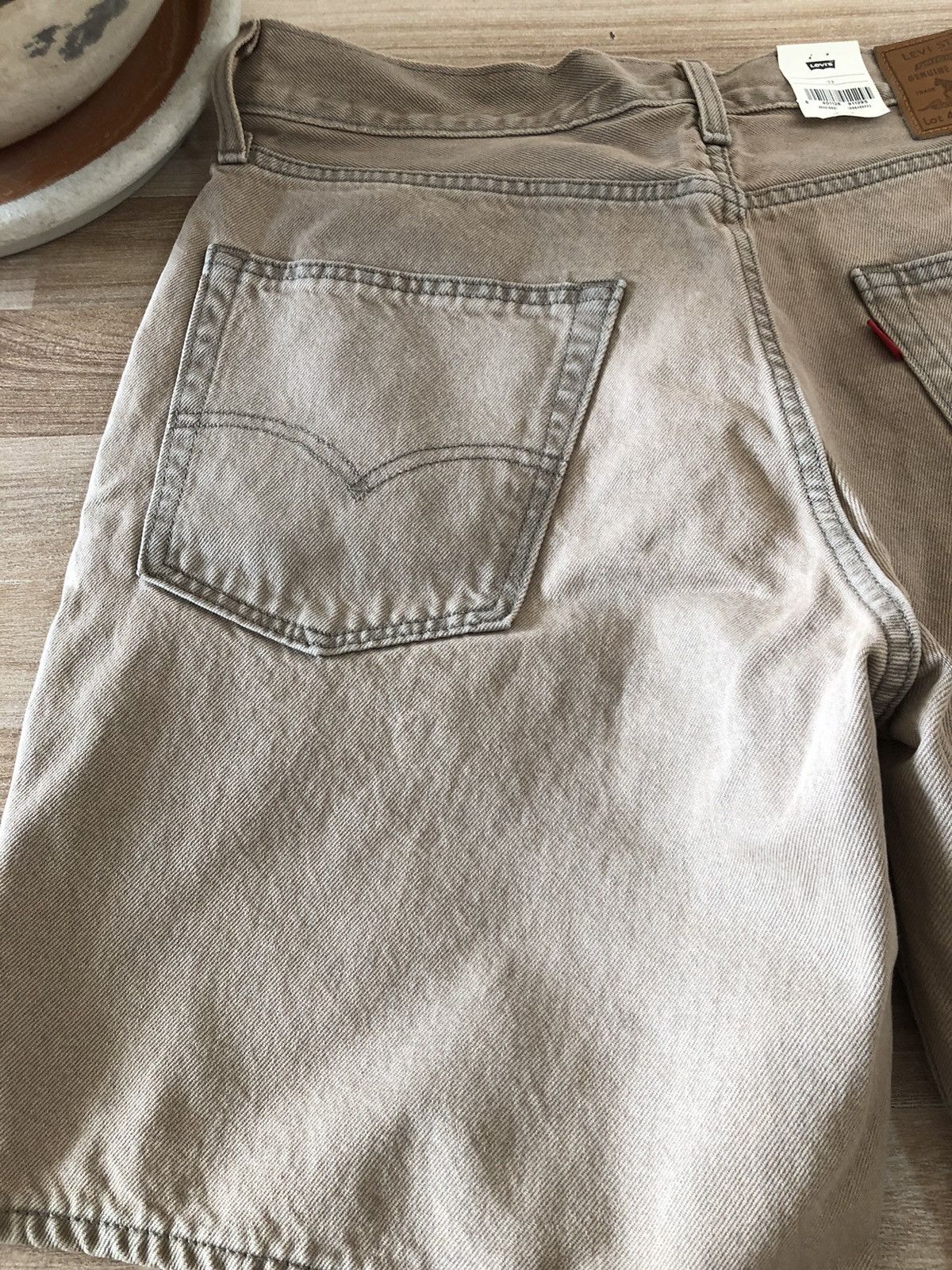 Levi's Levi’s 468 W33 Short Jeans Stay Loose Beige Shorts Denim Size US 33 - 2 Thumbnail