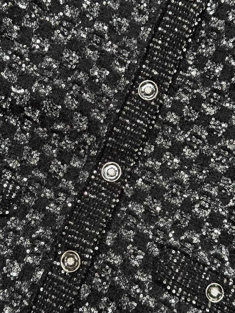 Chanel Chanel Gold silk sequin long-sleeved knitted cardigan jack Size XXS / US 00 / IT 34 - 4 Thumbnail