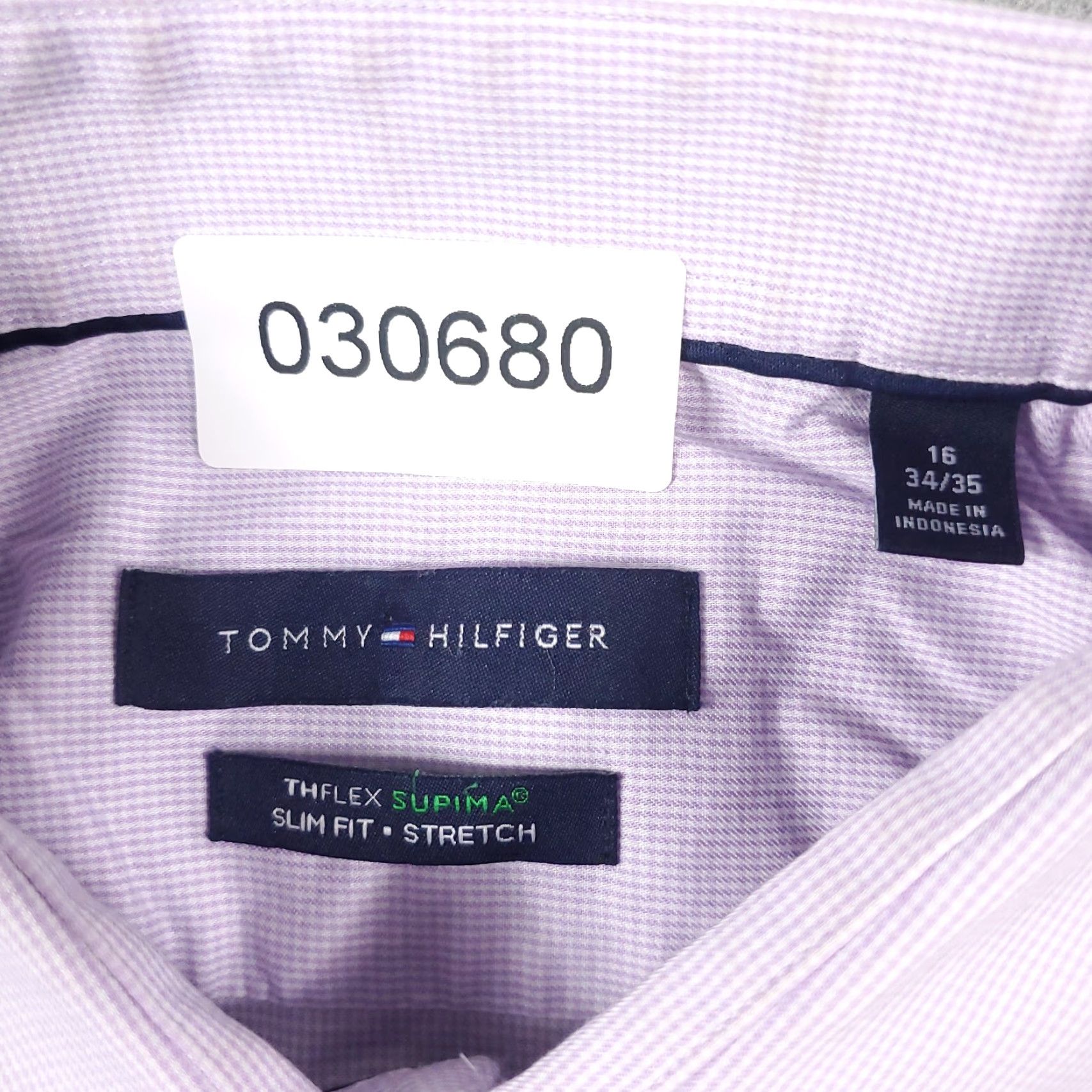 Tommy Hilfiger VINTAGE Tommy Hilfiger Shirt Mens 16 Purple Dress Shirt Long Sleeve Button Up Collared 100% Cotton Regular 16in Purple Mens Size 42R - 8 Thumbnail