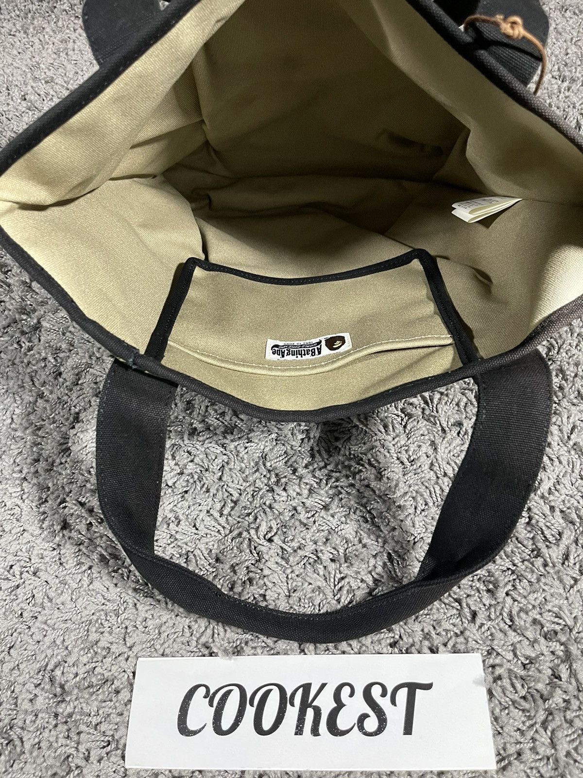 Bape BAPE Half ABC Camo Shark Face Tote Bag Green Ivory Size ONE SIZE - 9 Thumbnail