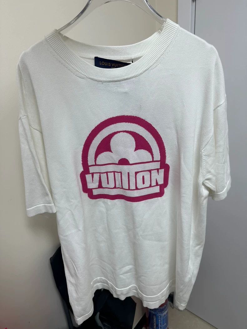Louis Vuitton Louis Vuitton White knitted short-sleeved T-shirt Size US L / EU 52-54 / 3 - 1 Thumbnail