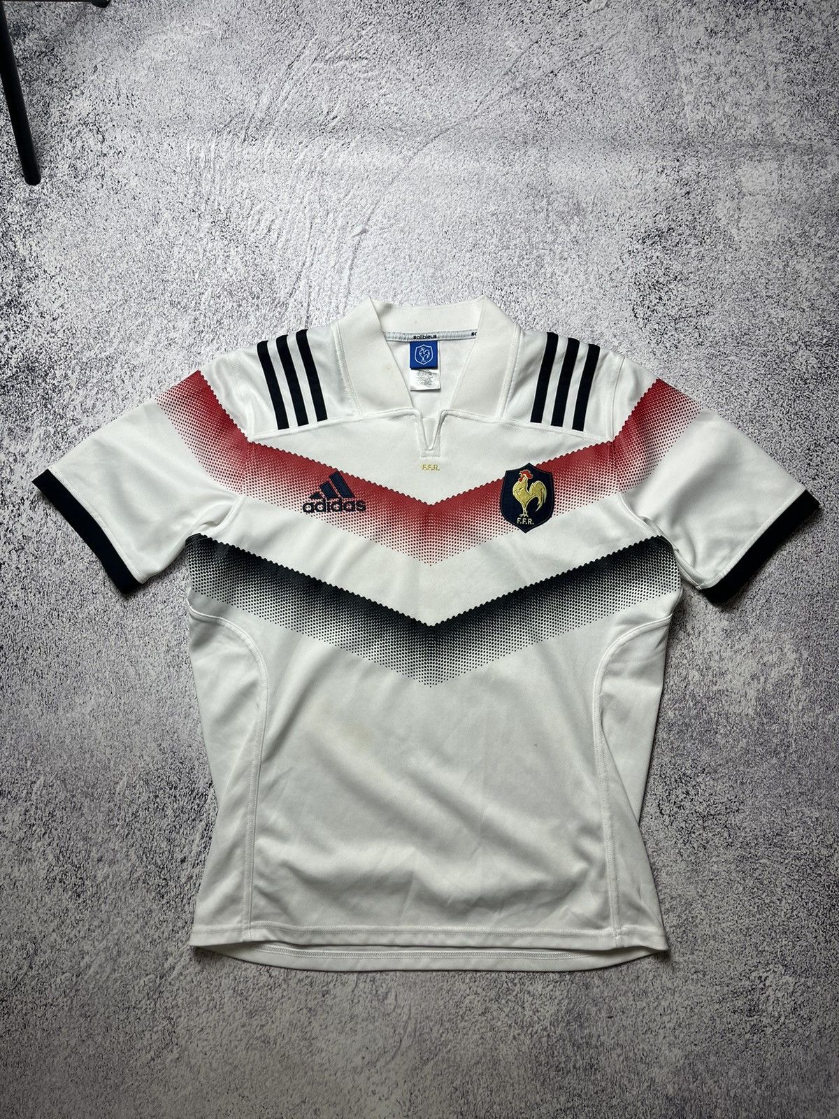 Adidas Soccer Jersey Vintage Vintage ADIDAS FFR 2018 Rugby Jersey ADIDAS FFR White Away Grailed