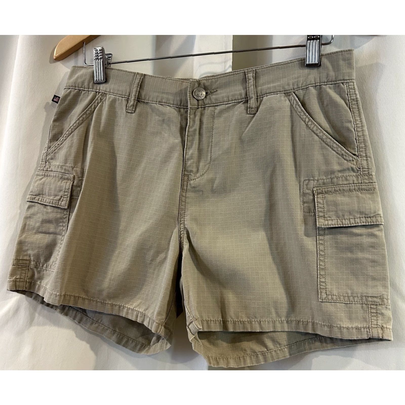 Polo Ralph Lauren VINTAGE Polo Jeans Co Ralph Lauren Women Cargo Shorts Beige 100% Cotton Size 6 Pocket Logo Denim Casual Size 28" / US 6 / IT 42 - 2 Thumbnail