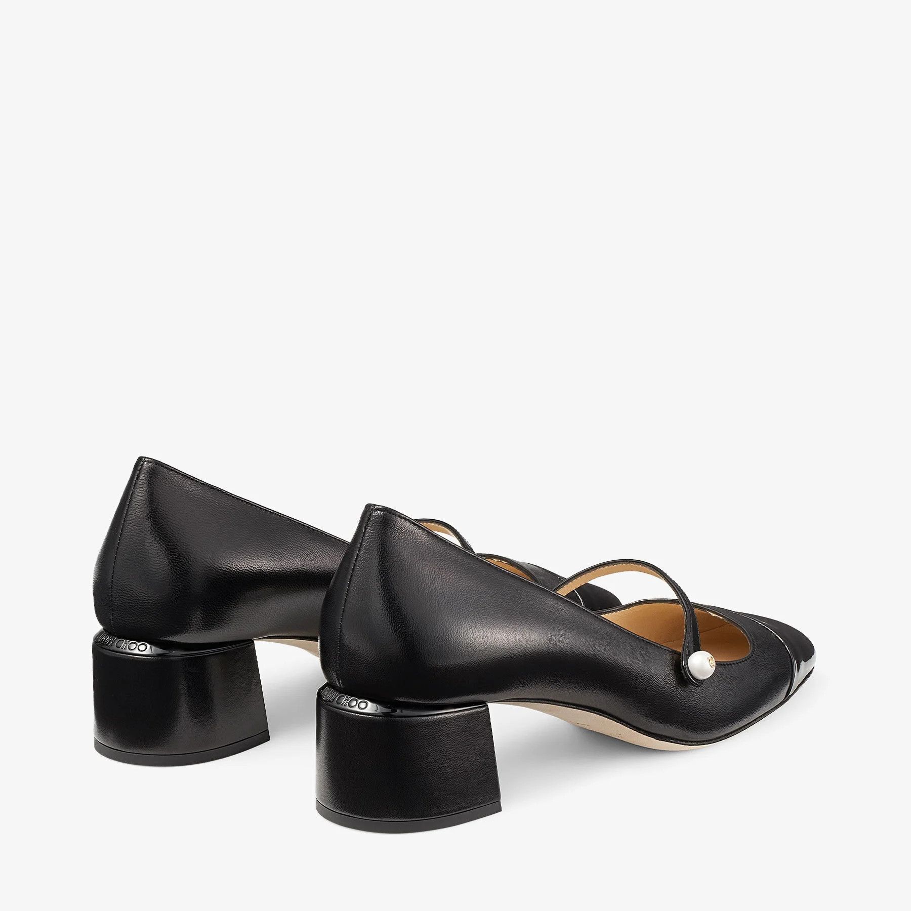 Jimmy Choo o1s22i1n1024 Mary Jane Style Pumps in Black Size US 8 / IT 38 - 6 Thumbnail