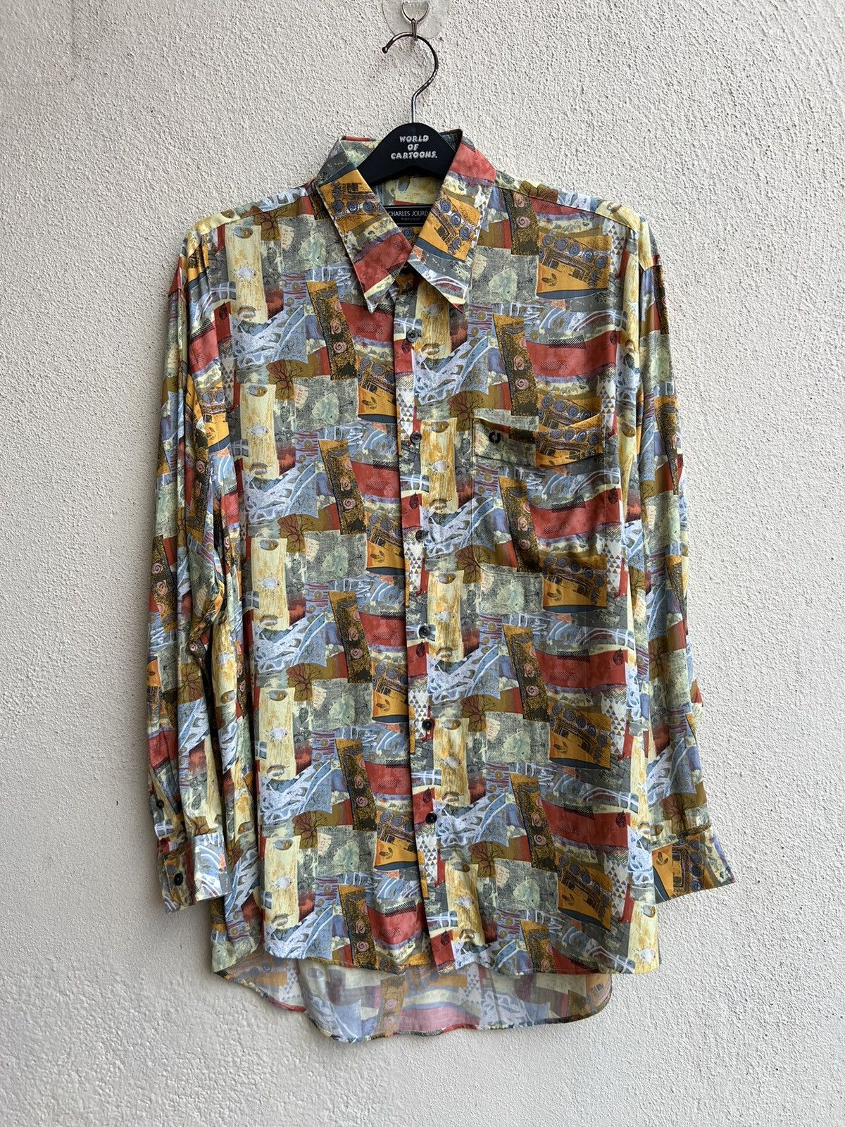 Charles Jourdan Vintage Charles Jourdan Monsieur Novelty Abstract Art Shirt Size US L / EU 52-54 / 3 - 21 Thumbnail
