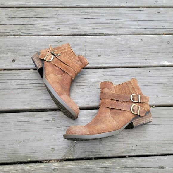 Born Born Moringa Whiskey Brown Suede Leather Double Buckle Strap Size US 7.5 / IT 37.5 - 3 Thumbnail