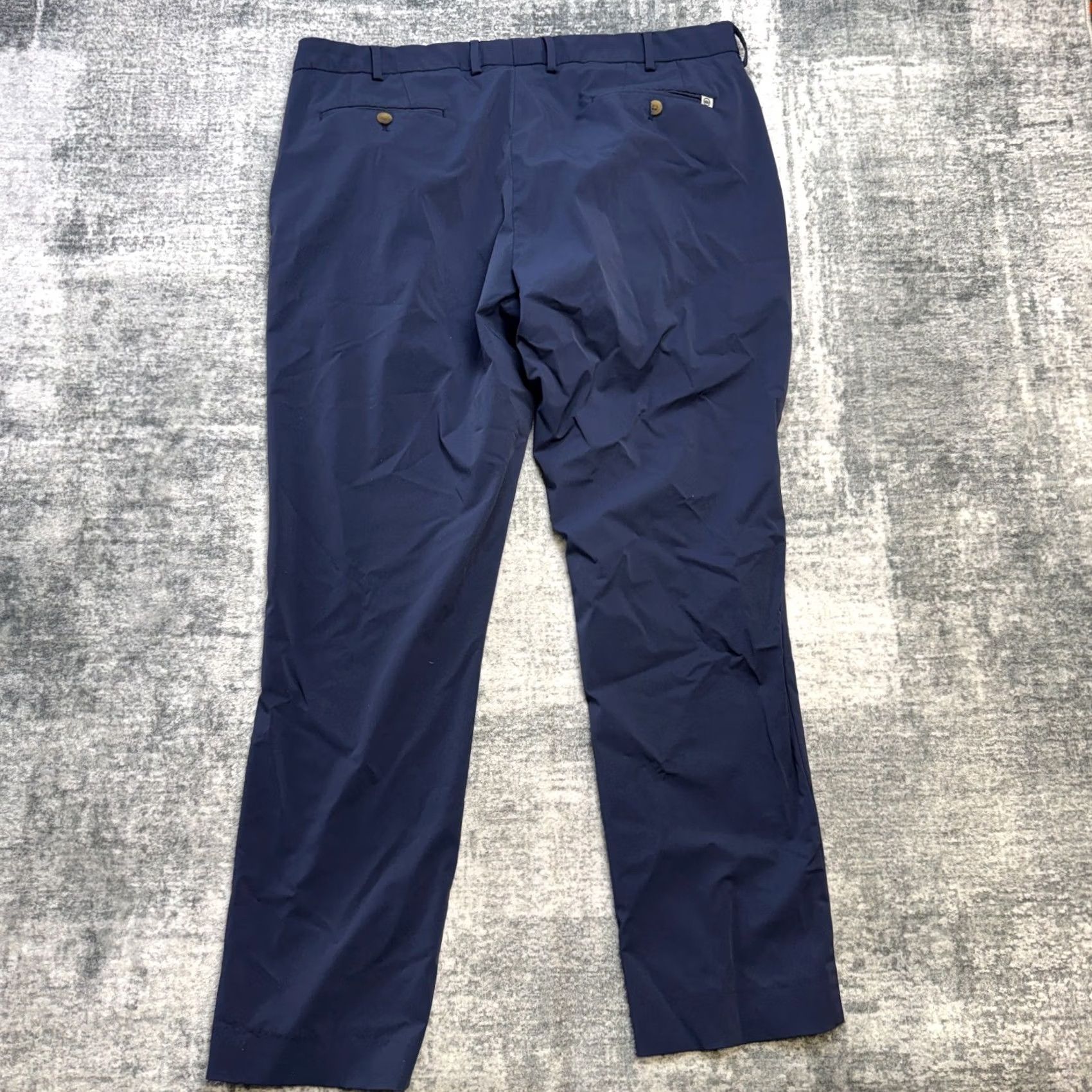 Peter Millar Peter Millar Crown Crafted Pants Mens 38x32 Blue Nylon Spandex Golf Chino Regular Straight Front Pockets Size US 38 / EU 54 - 5 Thumbnail