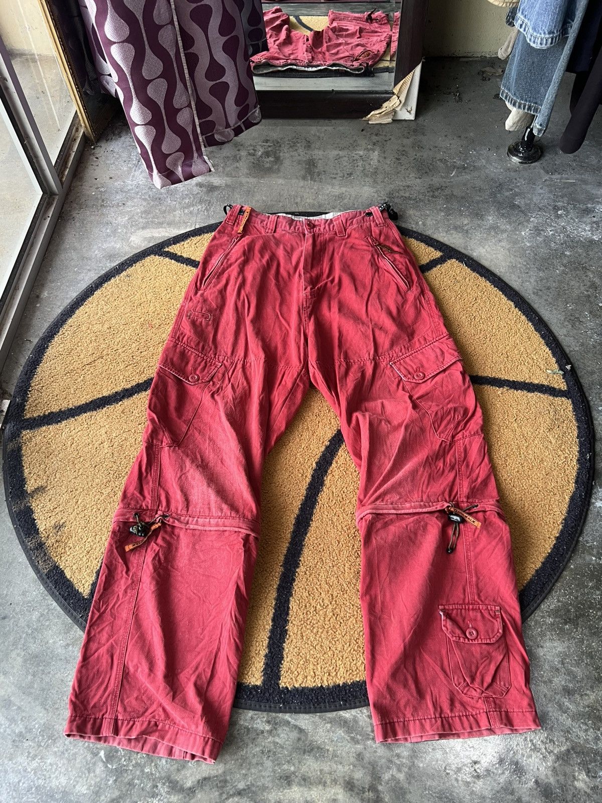 Airwalk 🔥Red Airwalk Multipockets Cargo Pant Size US 27 - 2 Thumbnail