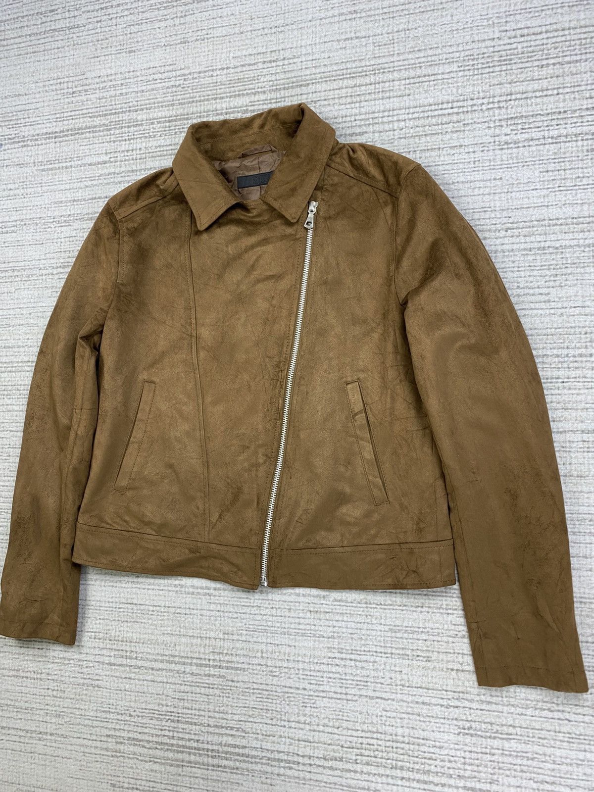 Japanese Brand × Uniqlo × Vintage Vintage Uniqlo Suede Leather Double Collar Suede Jacket Size US M / EU 48-50 / 2 - 4 Thumbnail
