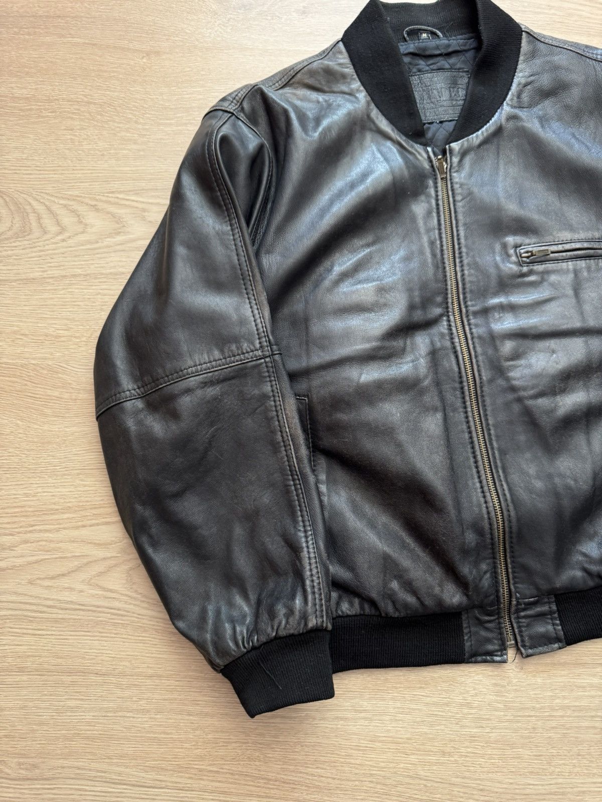 Genuine Leather Vintage Trader Genuine Leather Moto Racing Bomber Jacket Size US L / EU 52-54 / 3 - 2 Thumbnail