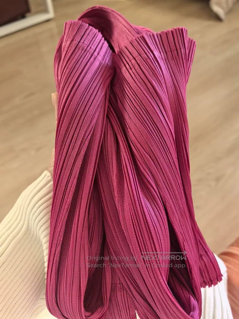 Issey Miyake Issey Miyake size:3 Bright Pink Straight-Leg Pants Size 31" - 3 Thumbnail