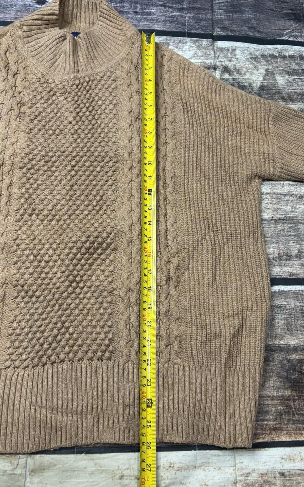 Gap Gap Sweater Mens Medium Fisherman Knit Cotton Wool Blend Tan Size US M / EU 48-50 / 2 - 8 Thumbnail