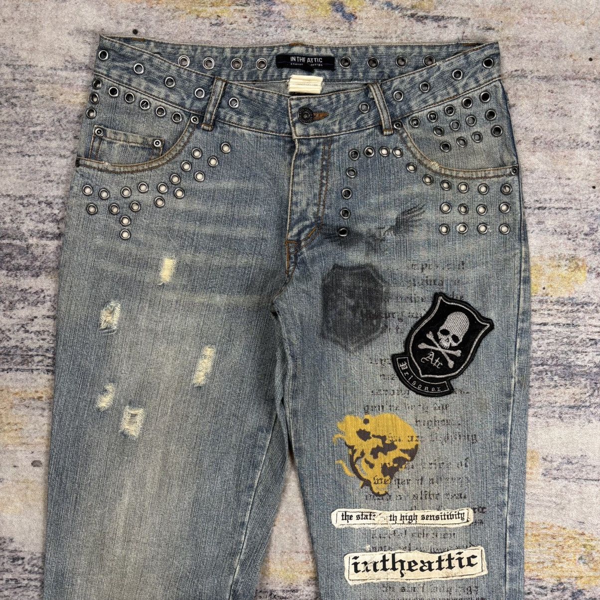 In The Attic In the attic patches crust punk flared jeans vkei style Size US 31 - 2 Thumbnail