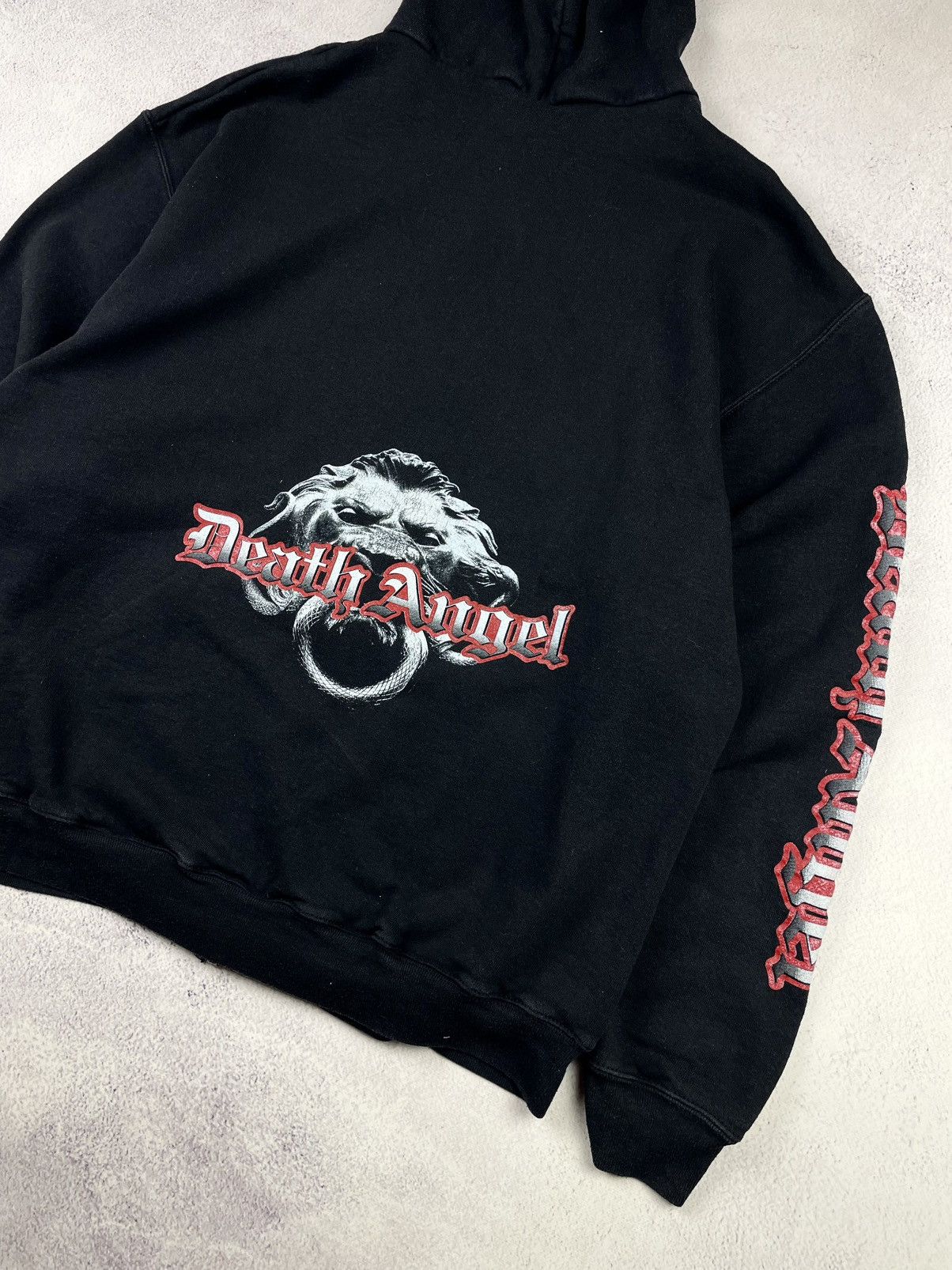 Fruit Of The Loom Death Angel Vintage Y2K Zip Hoodie Black XL Thrash Metal Size US XL / EU 56 / 4 - 6 Thumbnail