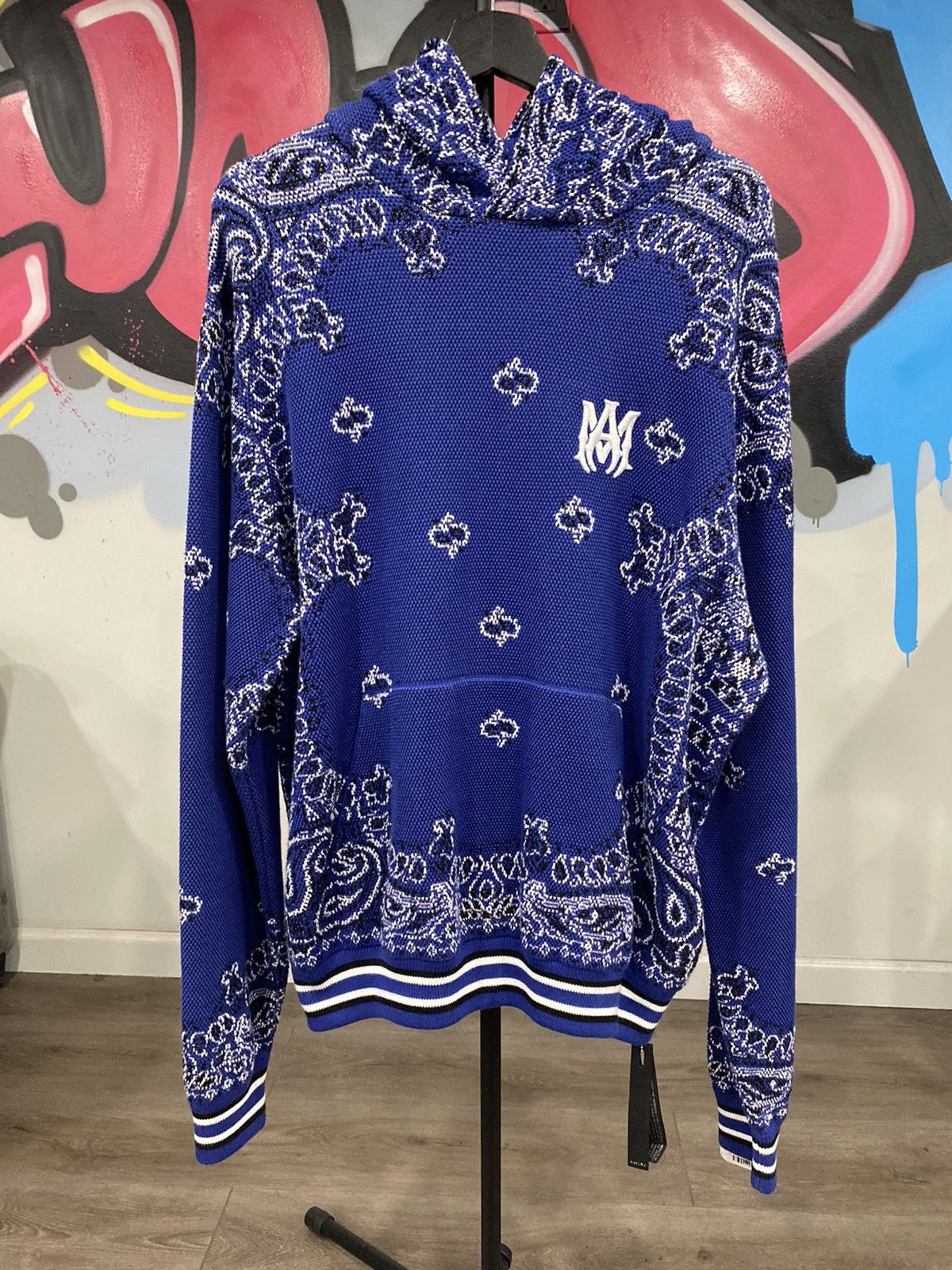 AMIRI バンダナ フーディー ブルー Amiri Amiri Blue Bandana Hoodie | Grailed