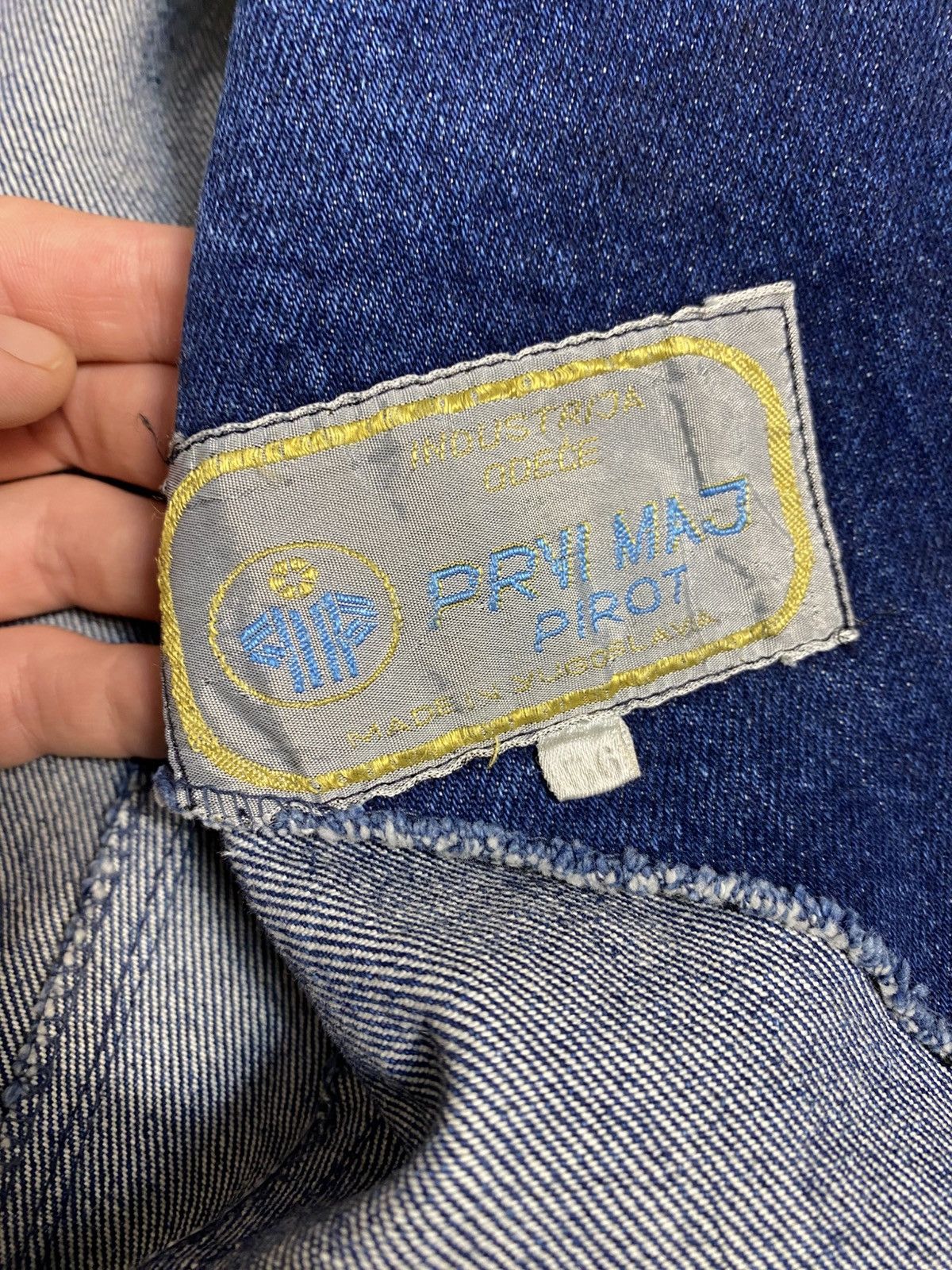 Vintage Vintage Prvi Maj Pirot Denim Blazer Yugoslavia Chore Coat Size 48L - 6 Thumbnail