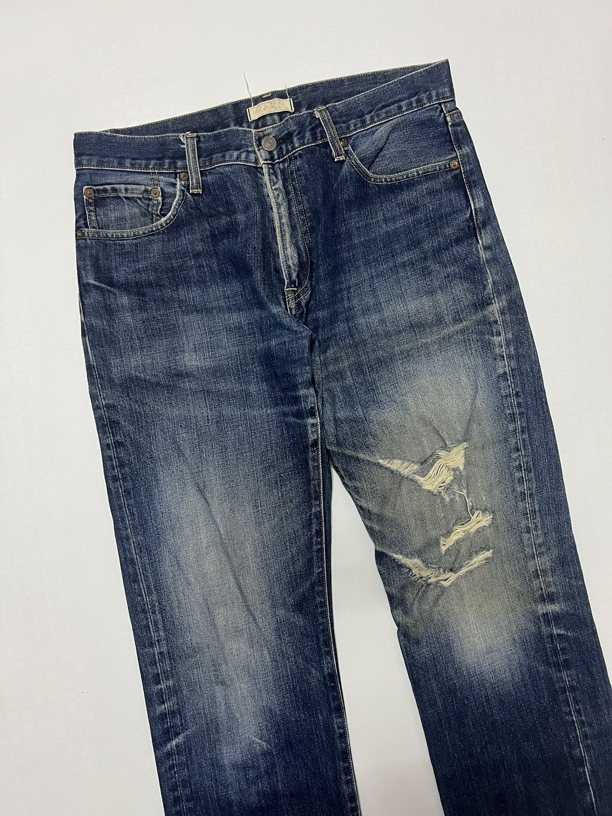 Uniqlo Vintage Uniqlo UJ Distressed Denim Size US 33 - 3 Thumbnail
