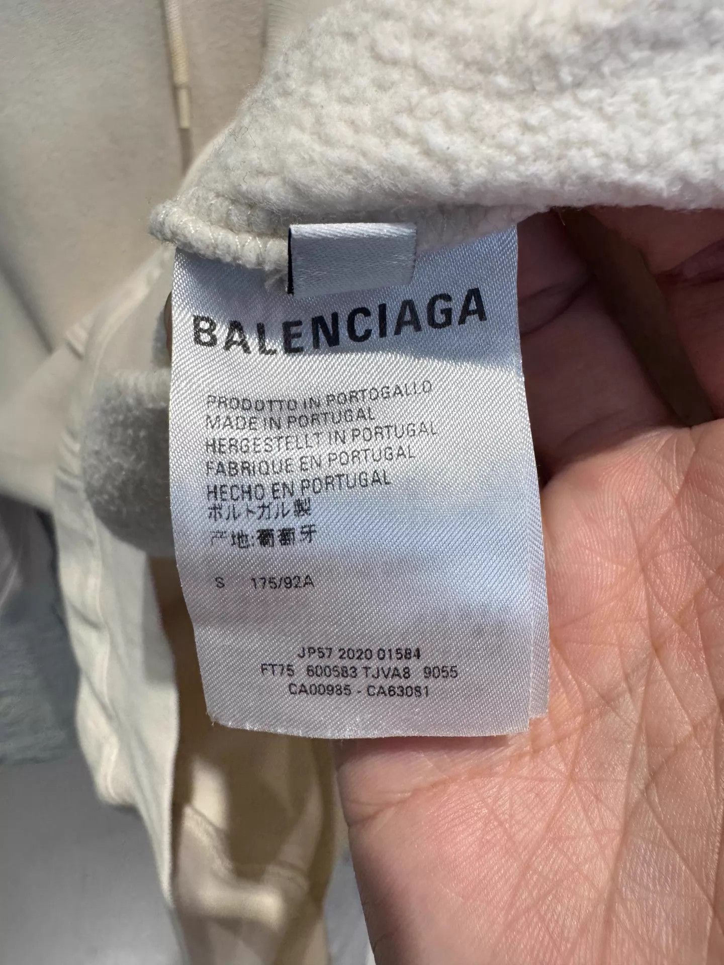 Balenciaga Balenciaga Cream Hoodie Blue Logo Men's Size US S / EU 44-46 / 1 - 3 Thumbnail