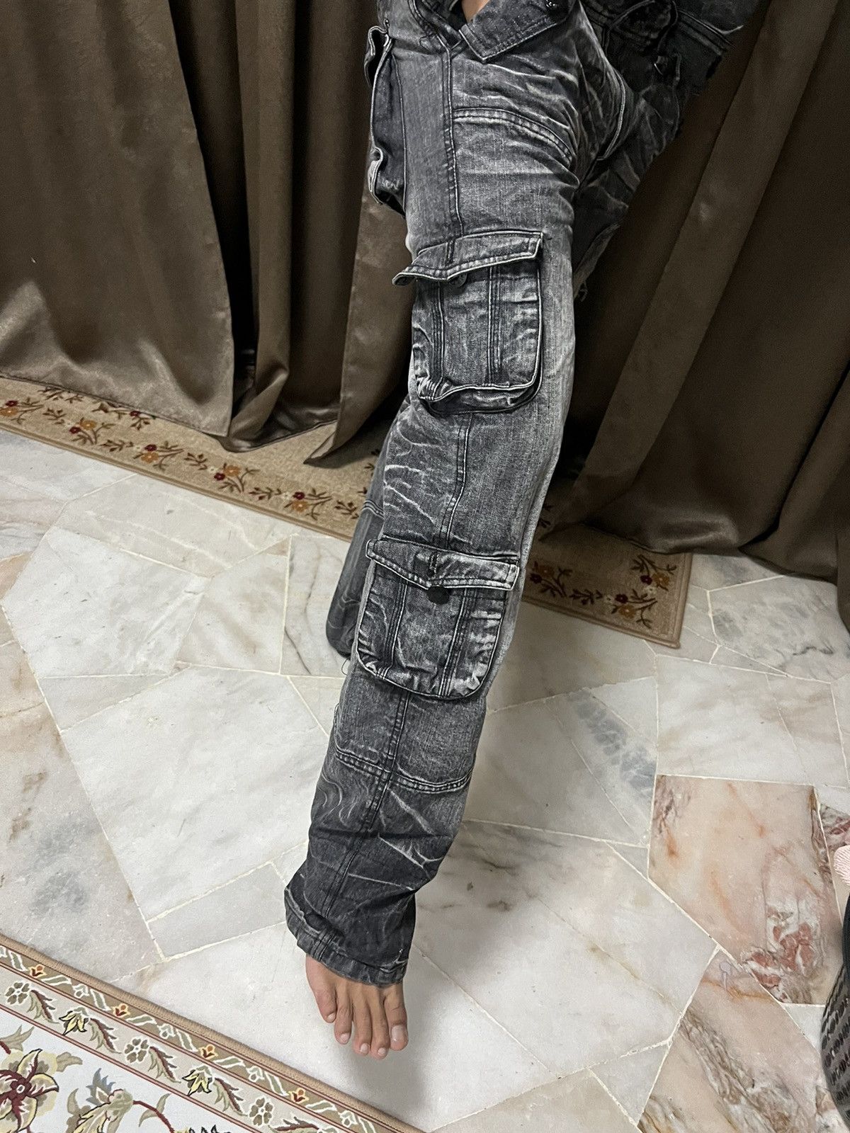 Japanese Brand LowBox Tactical Multipocket Punk Style Denim Overall Size US 35 - 21 Thumbnail