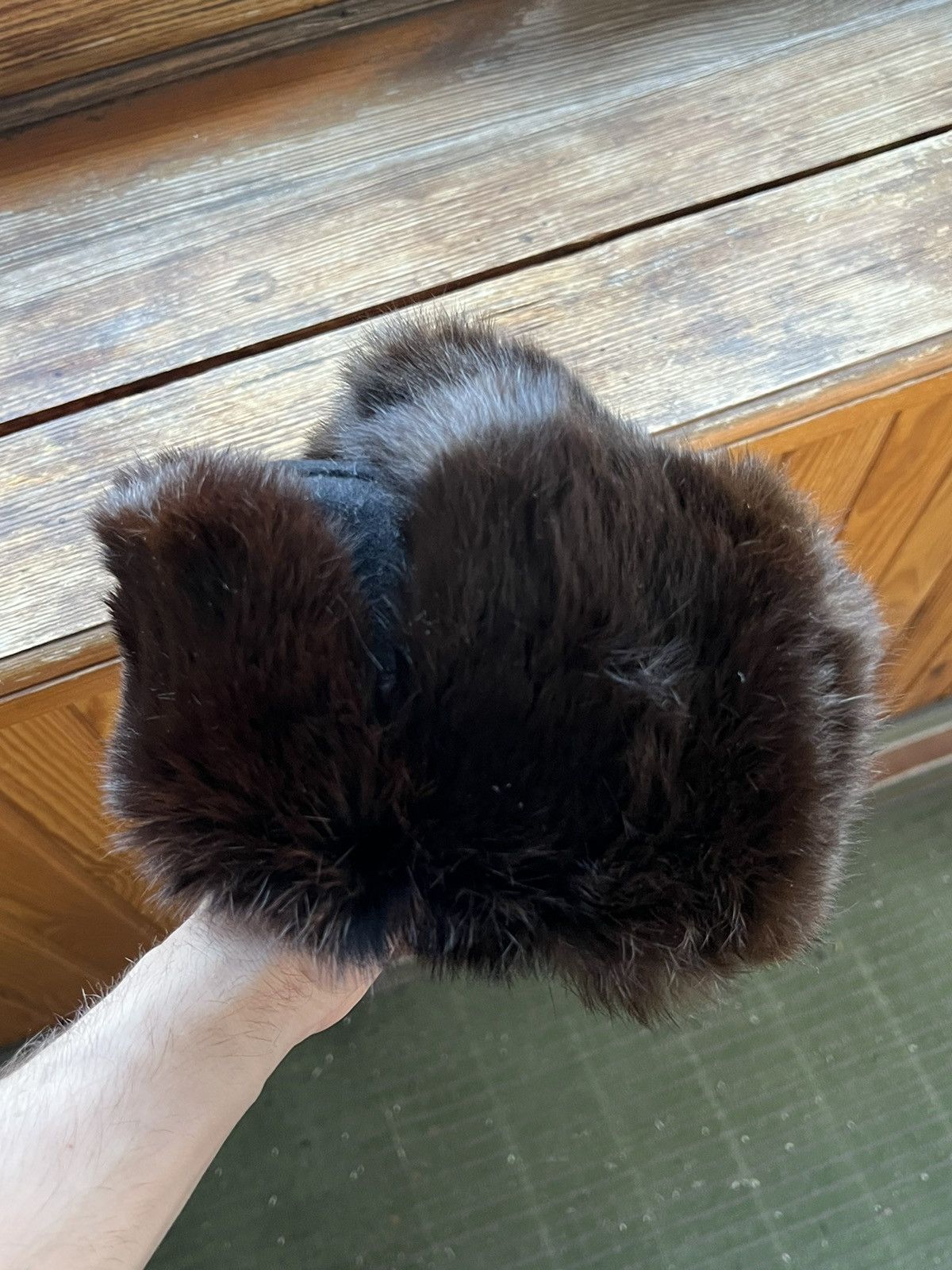 Leather Ushanka Y2K Trapper Hat Furry Mohair Fuzzy Fur Hat Size ONE SIZE - 23 Thumbnail