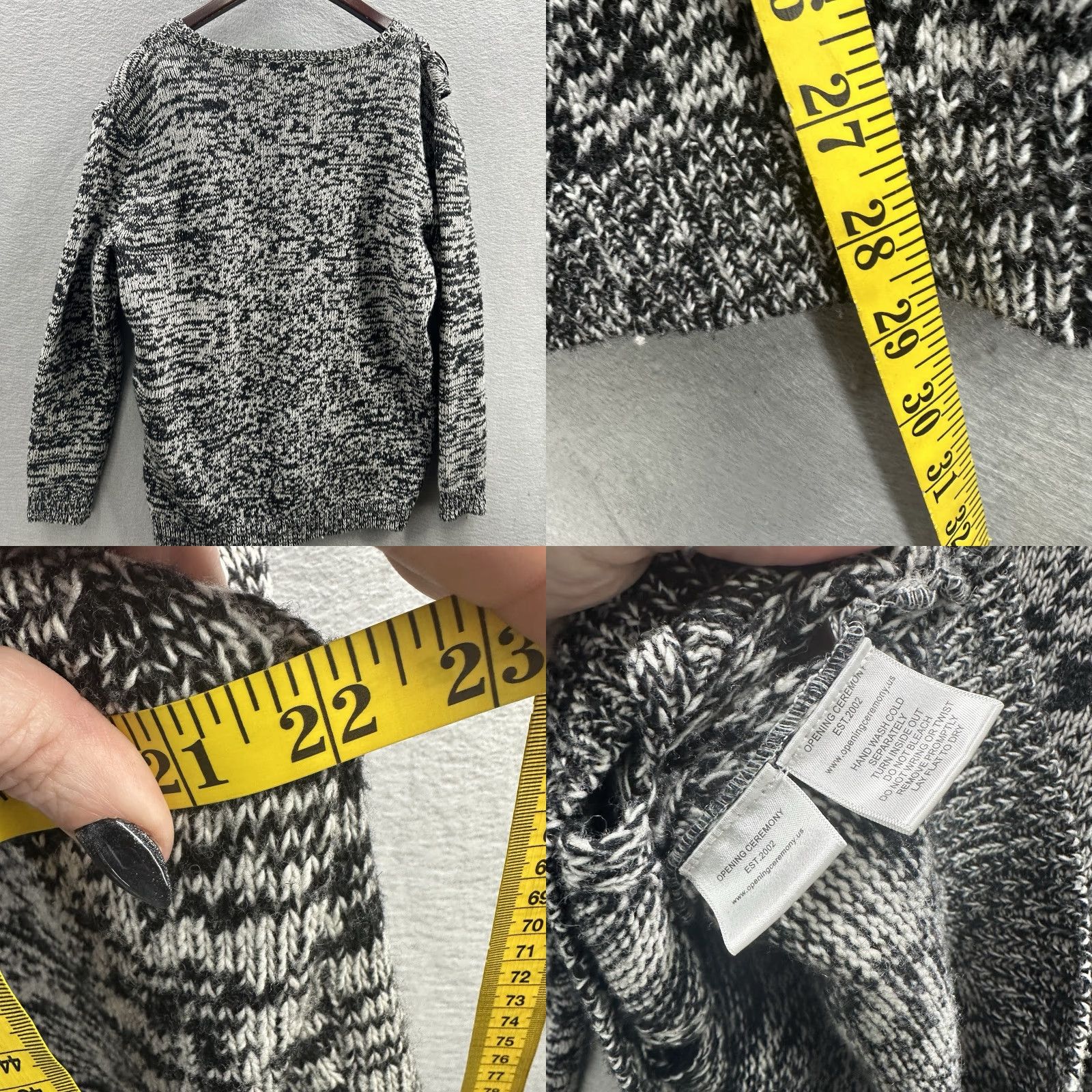 Opening Ceremony Opening Ceremony Sweater Womens XS Gray Round Neck Long Sleeve Knit Pullover Casual Minimalist Quiet Luxury 90s? Size XS / US 0-2 / IT 36-38 - 8 Thumbnail
