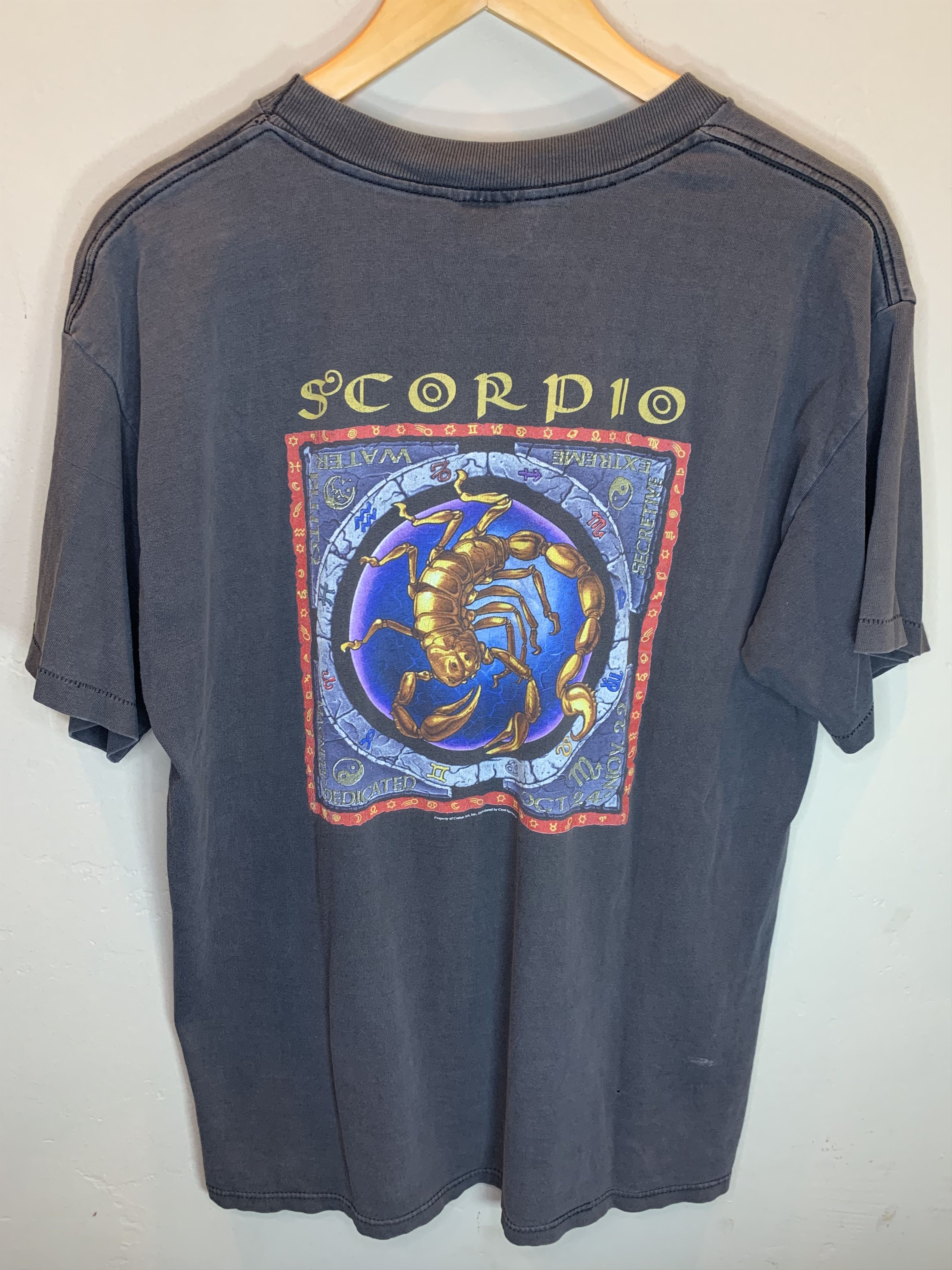 Vintage RARE Vintage 90s Scorpio Astrology Art Single Stitch T-Shirt Size US L / EU 52-54 / 3 - 1 Thumbnail